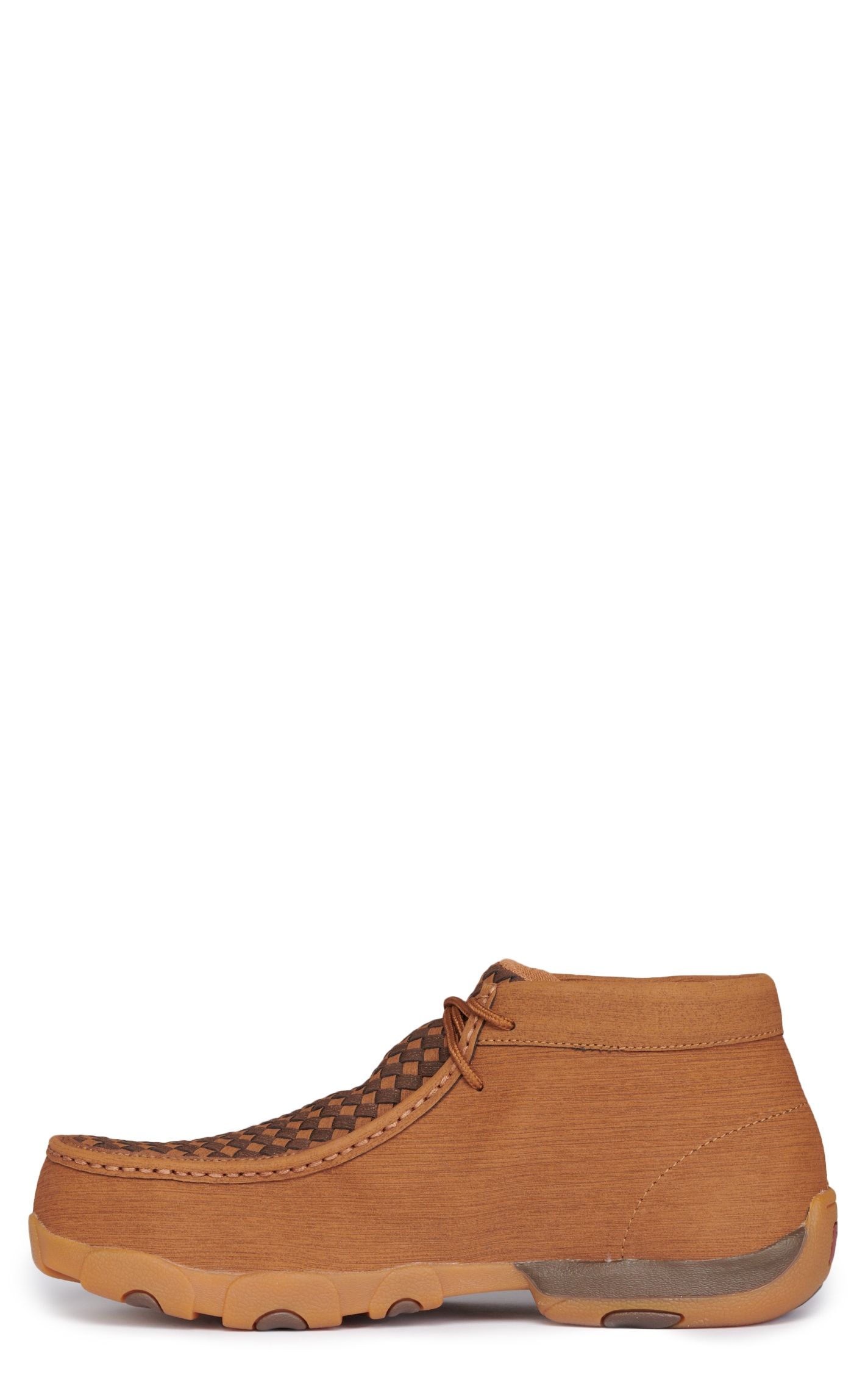 Twisted X Men's Clay and Cocoa Brown Basket Weave Lace Up Composite Round Toe Driving Moc Work Shoe - Image 1