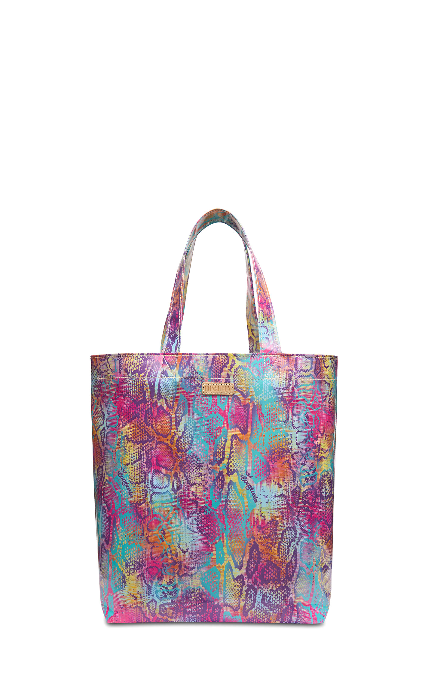 Consuela Steph Fuchsia & Teal Snake Colorful Print Basic Bag - Image 1