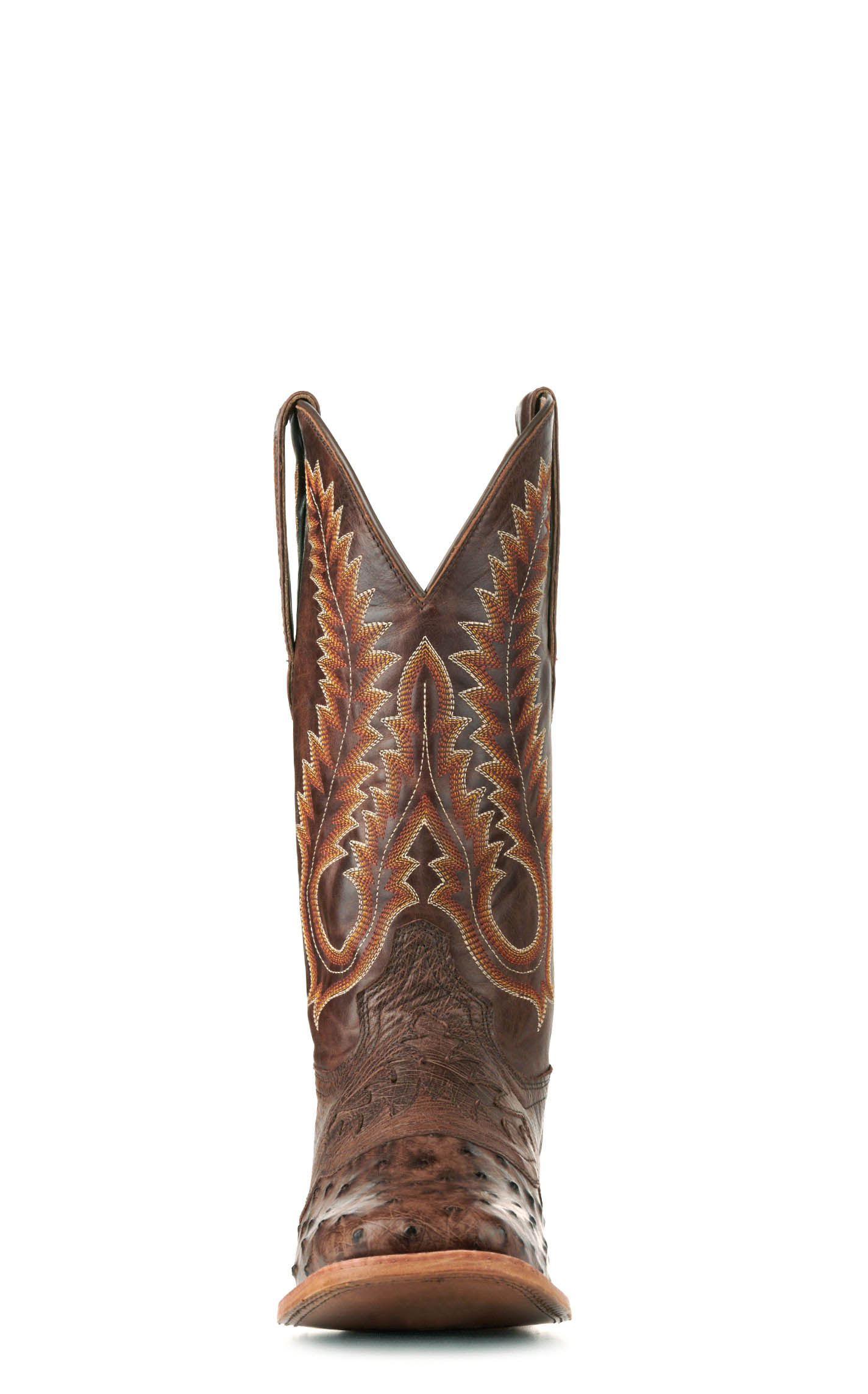 Durango Men's Kango Tobacco Full Quill Ostrich Saddle Vamp Wide Square Toe Exotic Cowboy Boots - Image 1