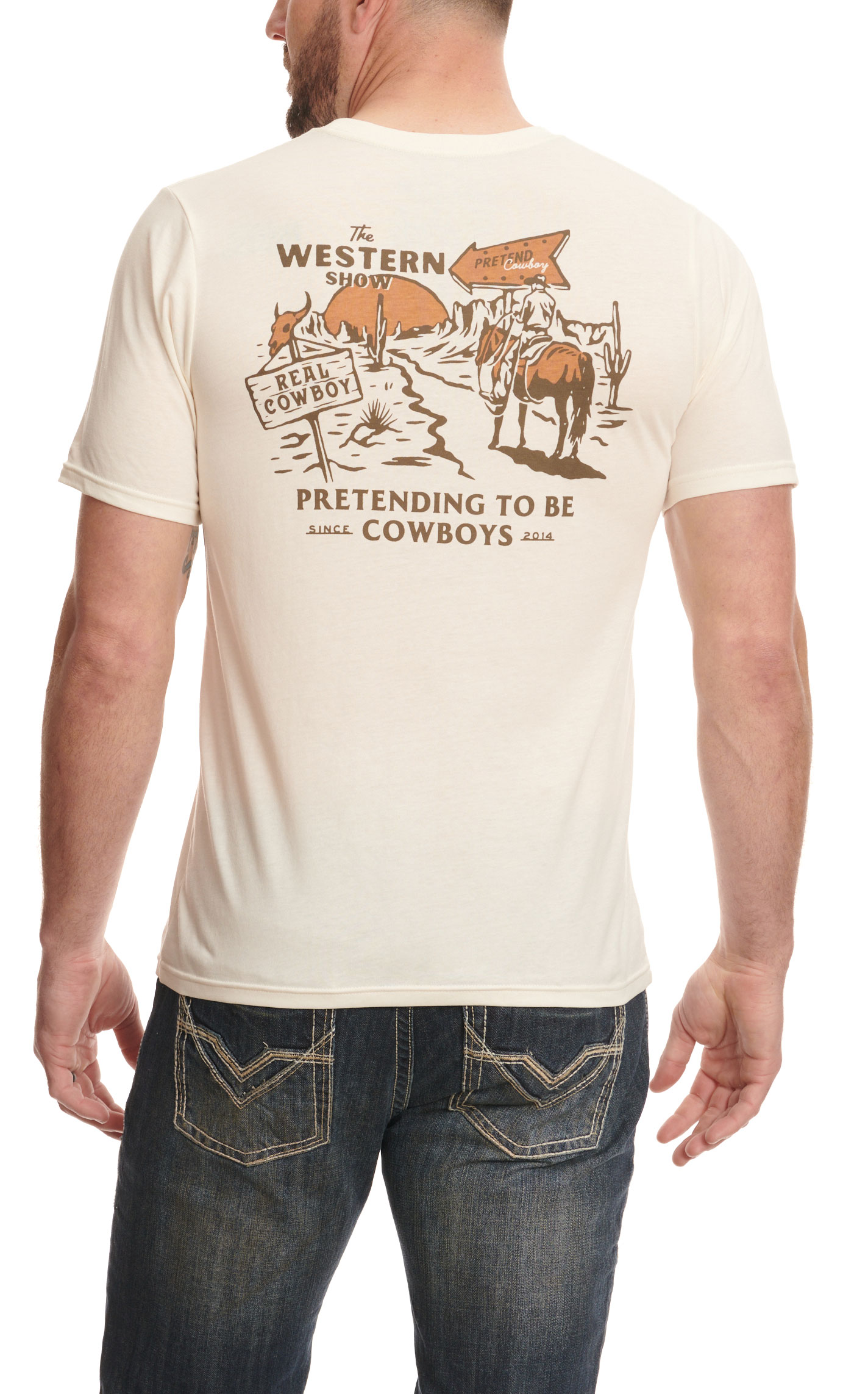 Sendero Provisions Co. Men's Bone Western Show Desert Cowboy Logo Graphic Short Sleeve T-Shirt - Image 1