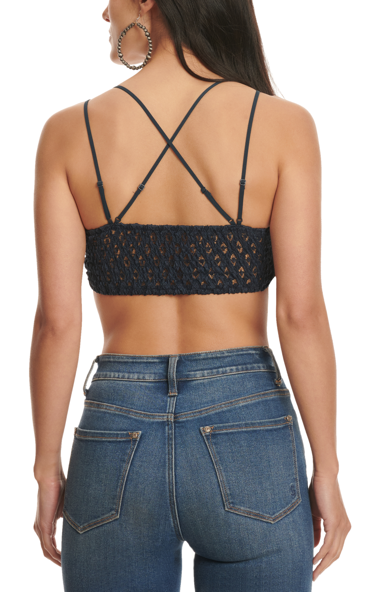 Wishlist Women's Navy Battenberg Lace Double Strap Bralette - Image 1