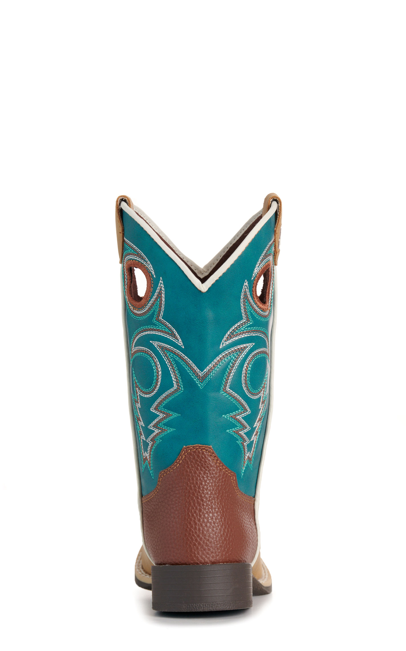 Twister Kid's Jensen Tan & Turquoise Square Toe Boots - Image 1