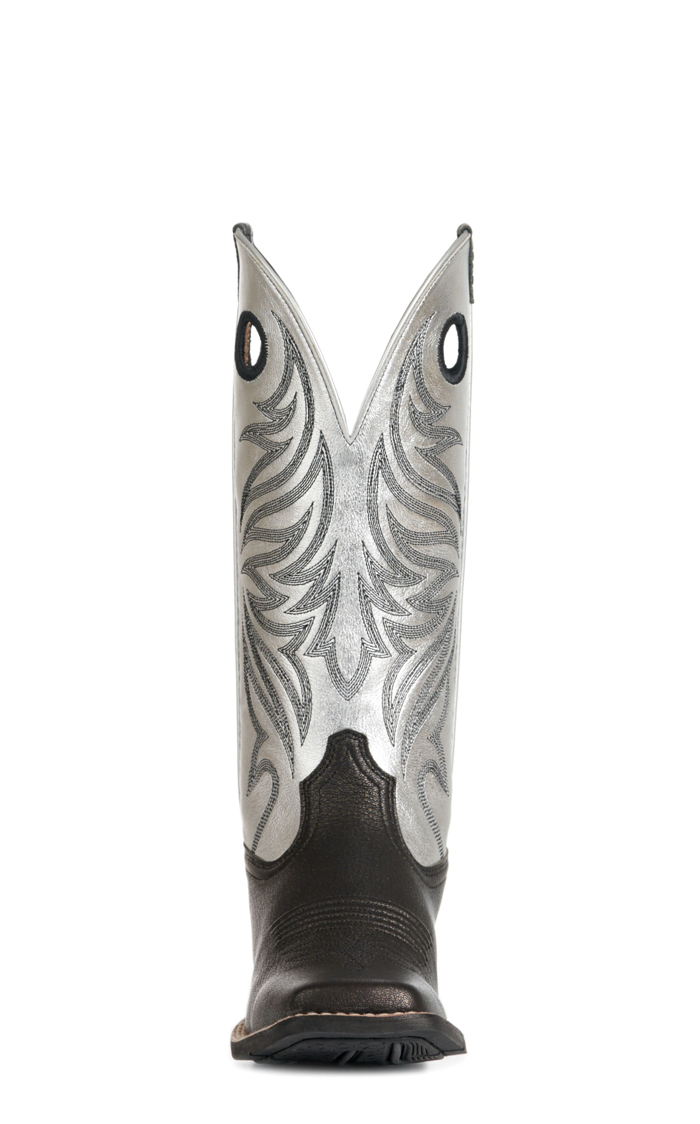 Ariat Women's Dark Carbon and Antique Silver Round Up Ryder Wide Square Toe Cowboy Boots - Image 1