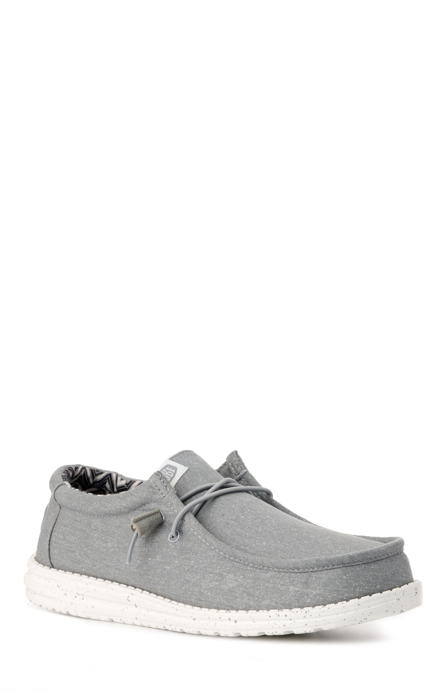 Hey Dude Men's Wally Canvas Light Gray Lace Up Casual Shoes - Image 1