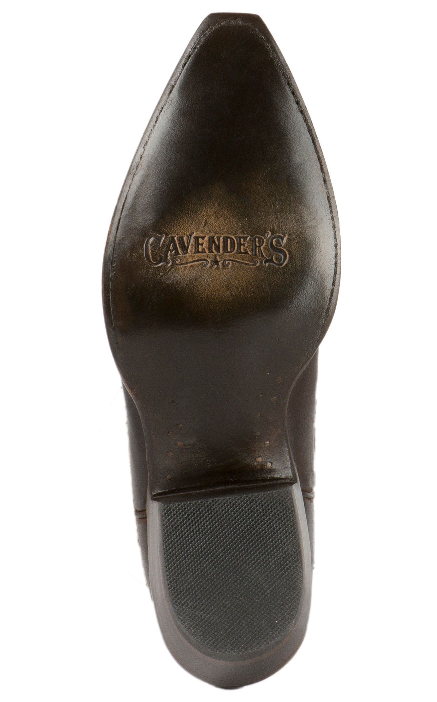 Cavender’s Women’s Burnished Chocolate Goat Leather Snip Toe Cowboy Boots - Image 1