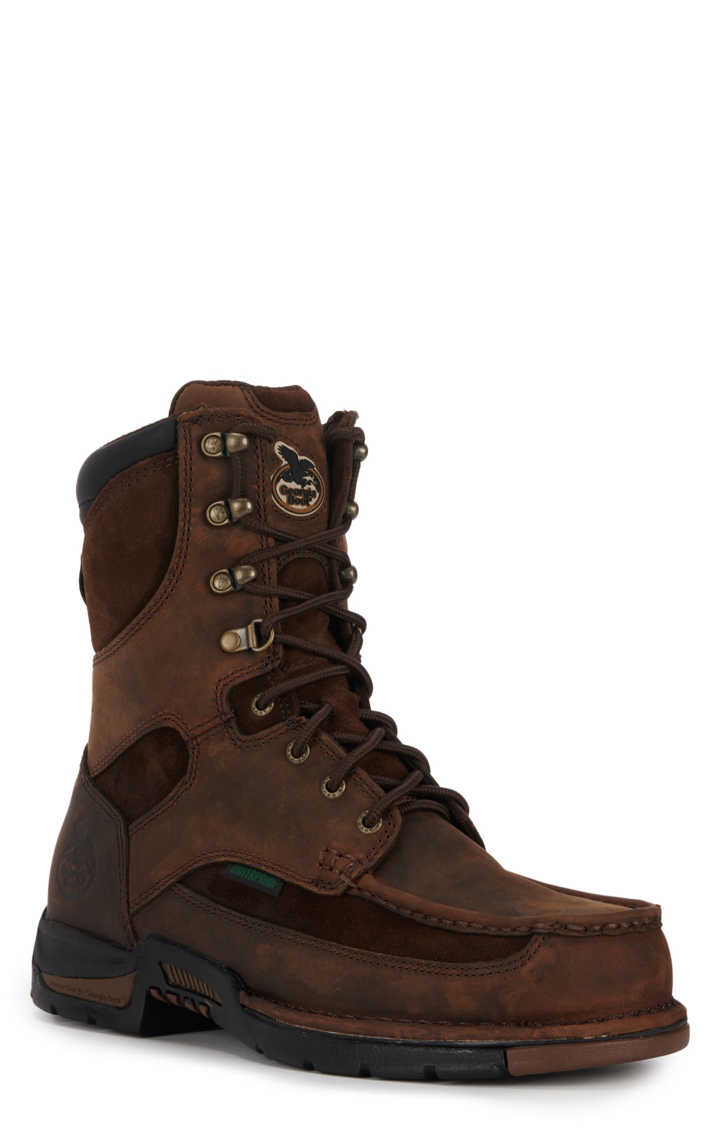 Georgia Men's Athens Brown Waterproof Round Toe Work Boot - Image 1
