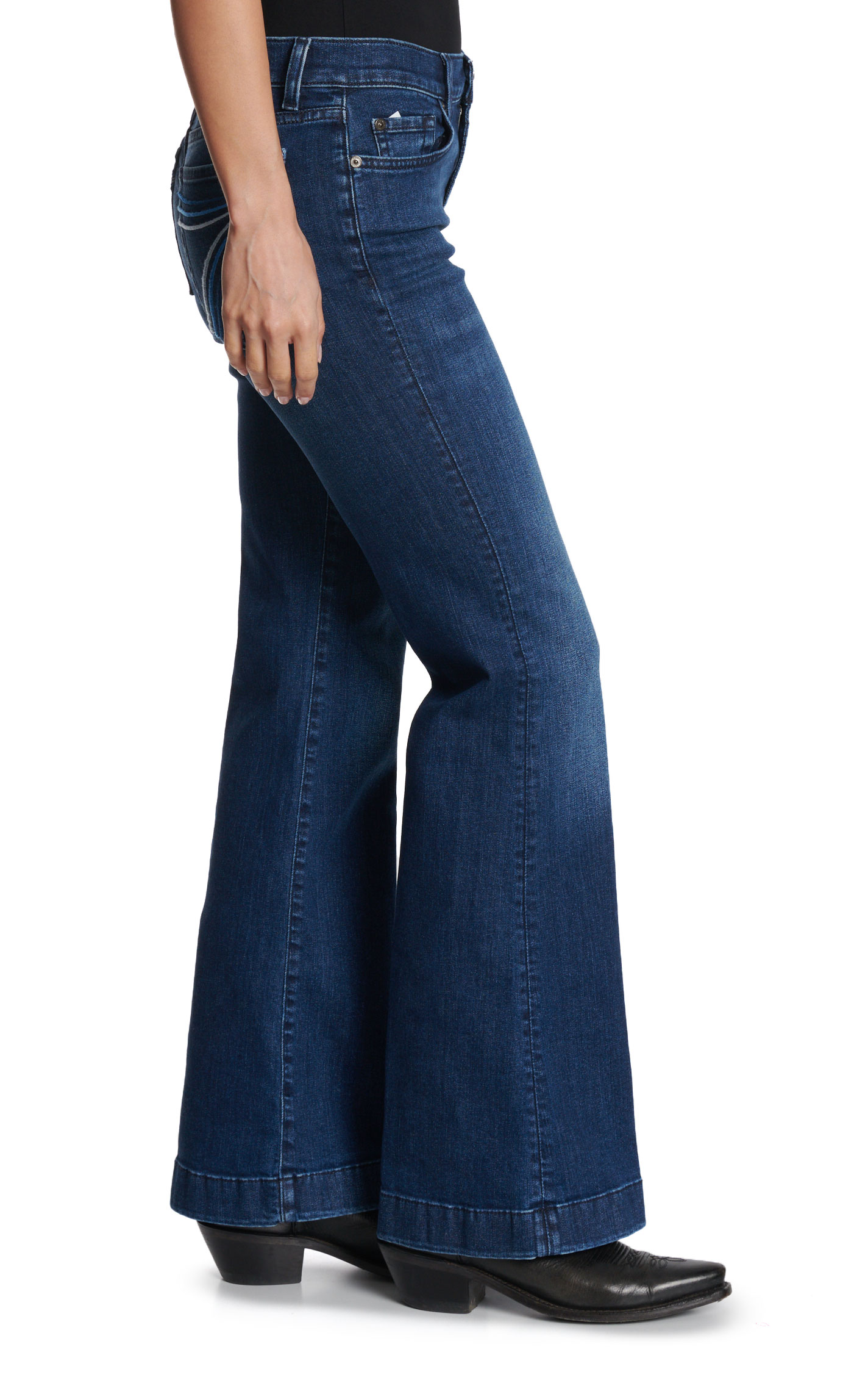 7 for All Mankind Women's Dark Wash Dojo Trouser Jeans - Image 3