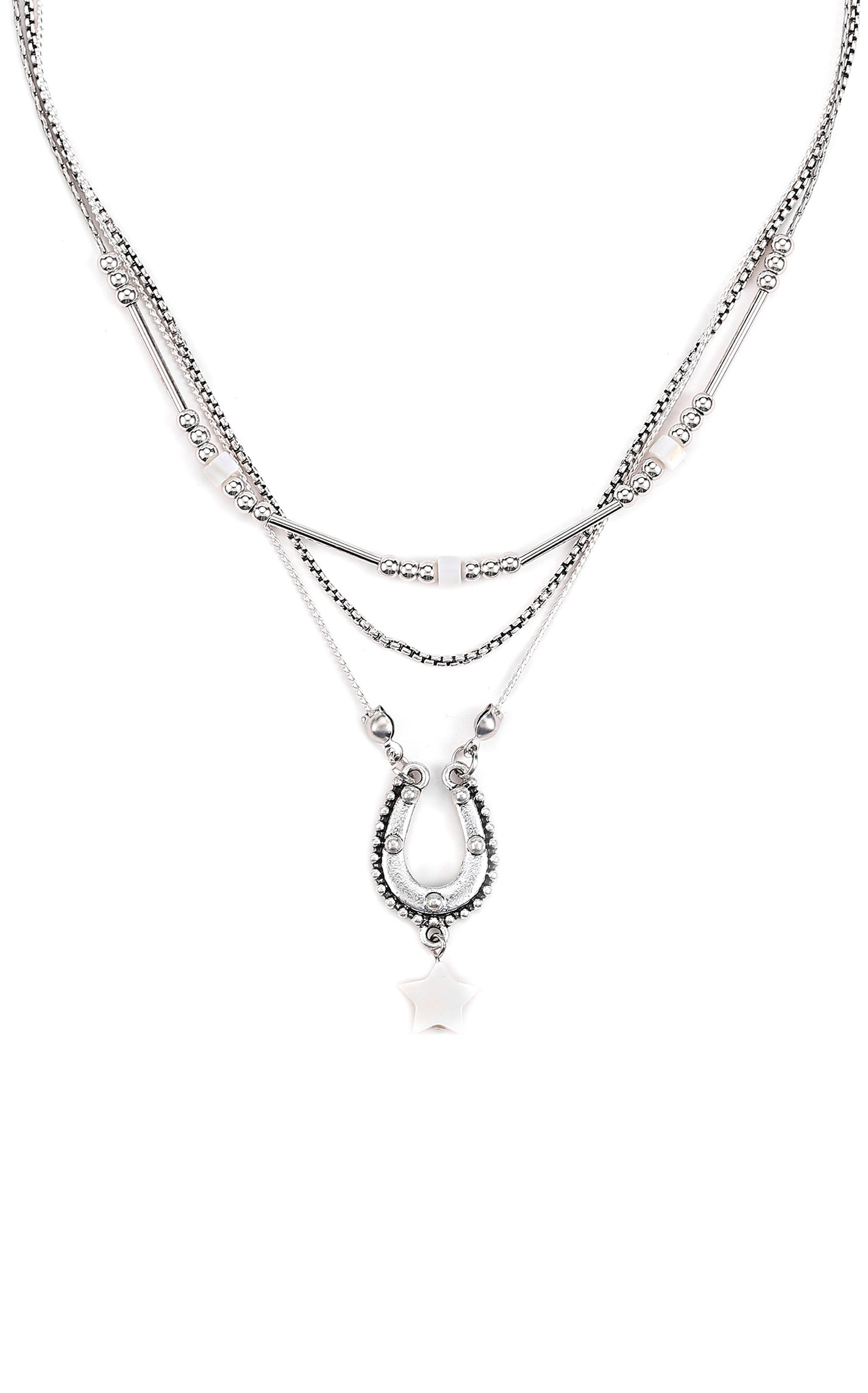Cowgirl Confetti Silver & Pearl Multi-strand Lucky Stars Necklace  - Image 1