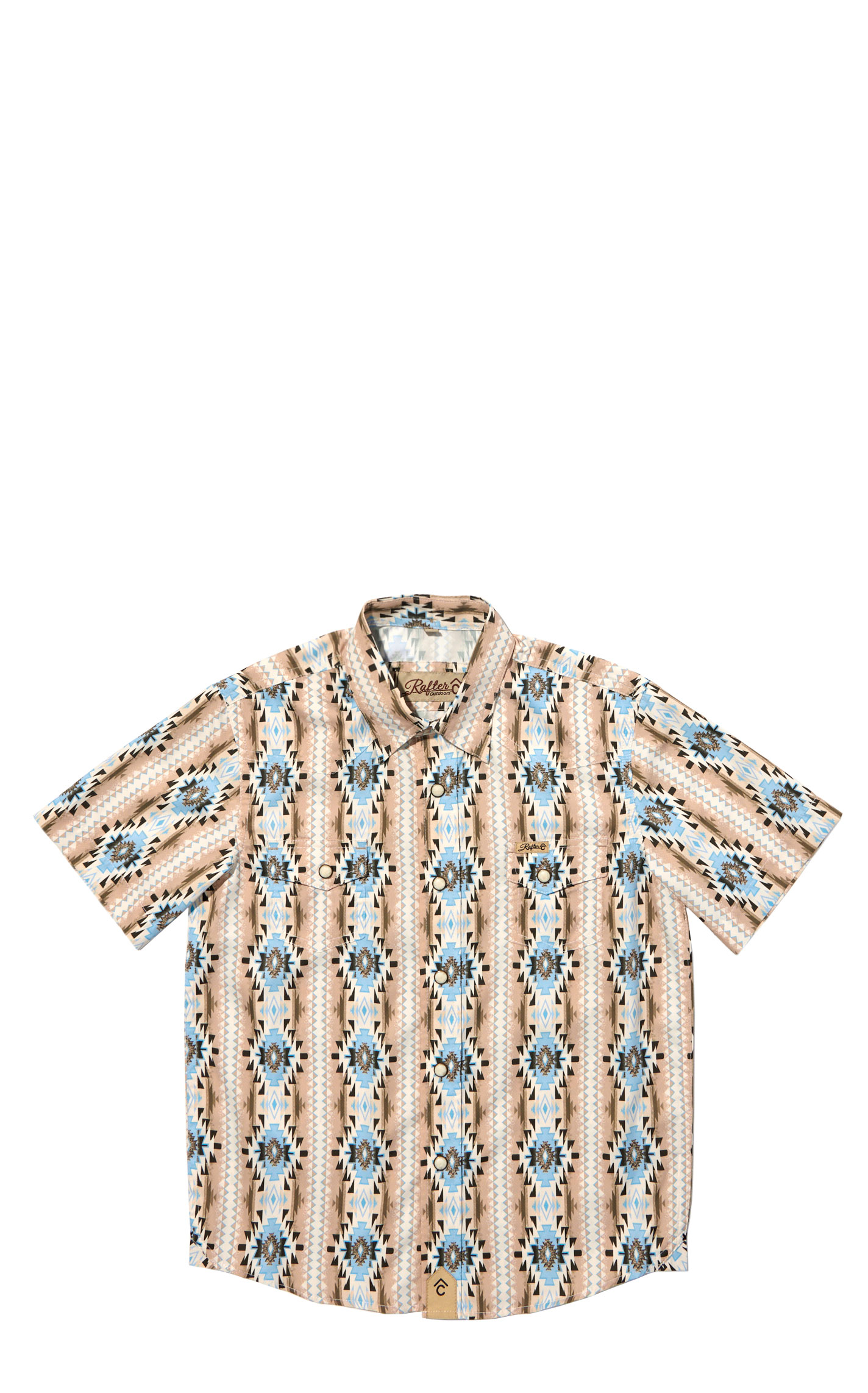 Rafter C Outdoors Boy's Khaki & Sky Aztec Shirt - Image 1