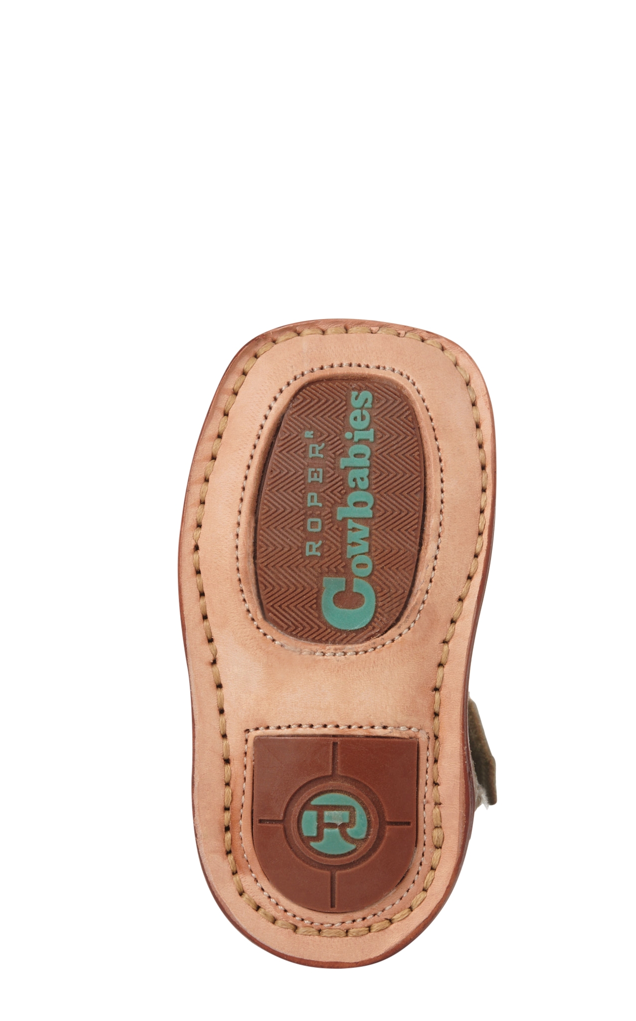 Roper Infant Cowbaby Tan and Cheetah Print Square Toe Cowboy Boots - Image 1