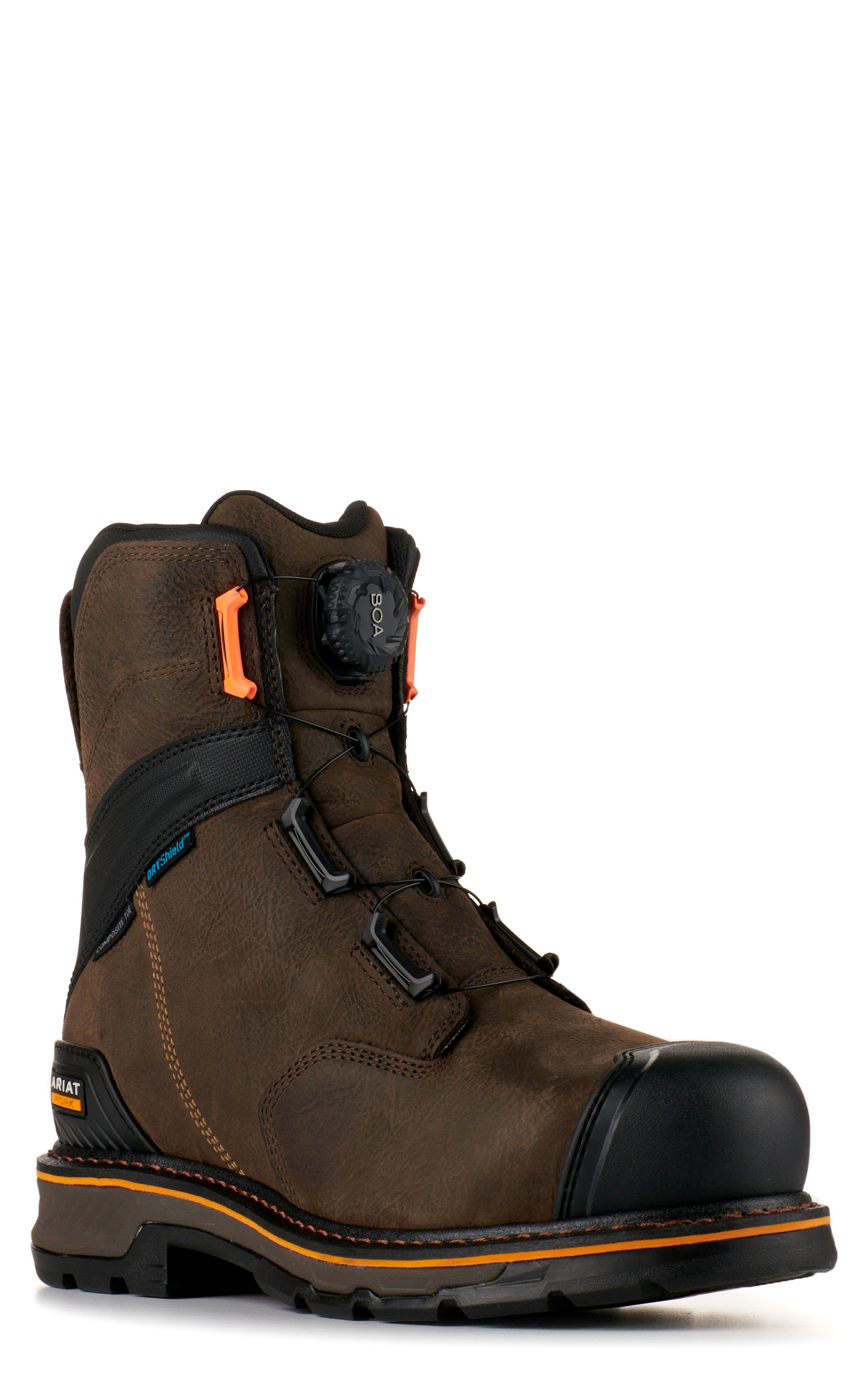 Ariat Men's Stump Jumper Dark Brown BOA Waterproof Round Composite Toe Lace Up Work Boots - Image 1