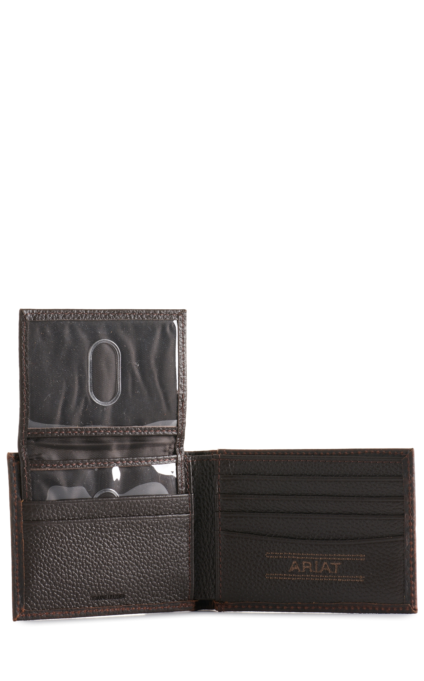 Ariat Men's Rowdy Dark Brown Mexico Flag Embroidered Logo Bifold Wallet - Image 1
