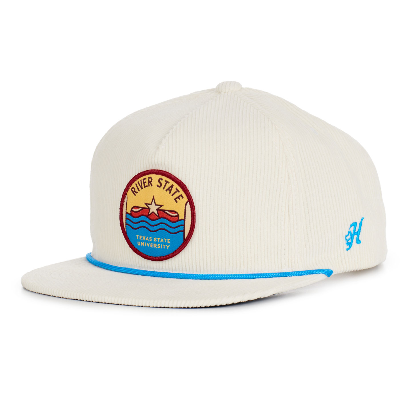 Hooey Collegiate Collection White Texas State Rope & Curved Bill Patch Cap - Image 1