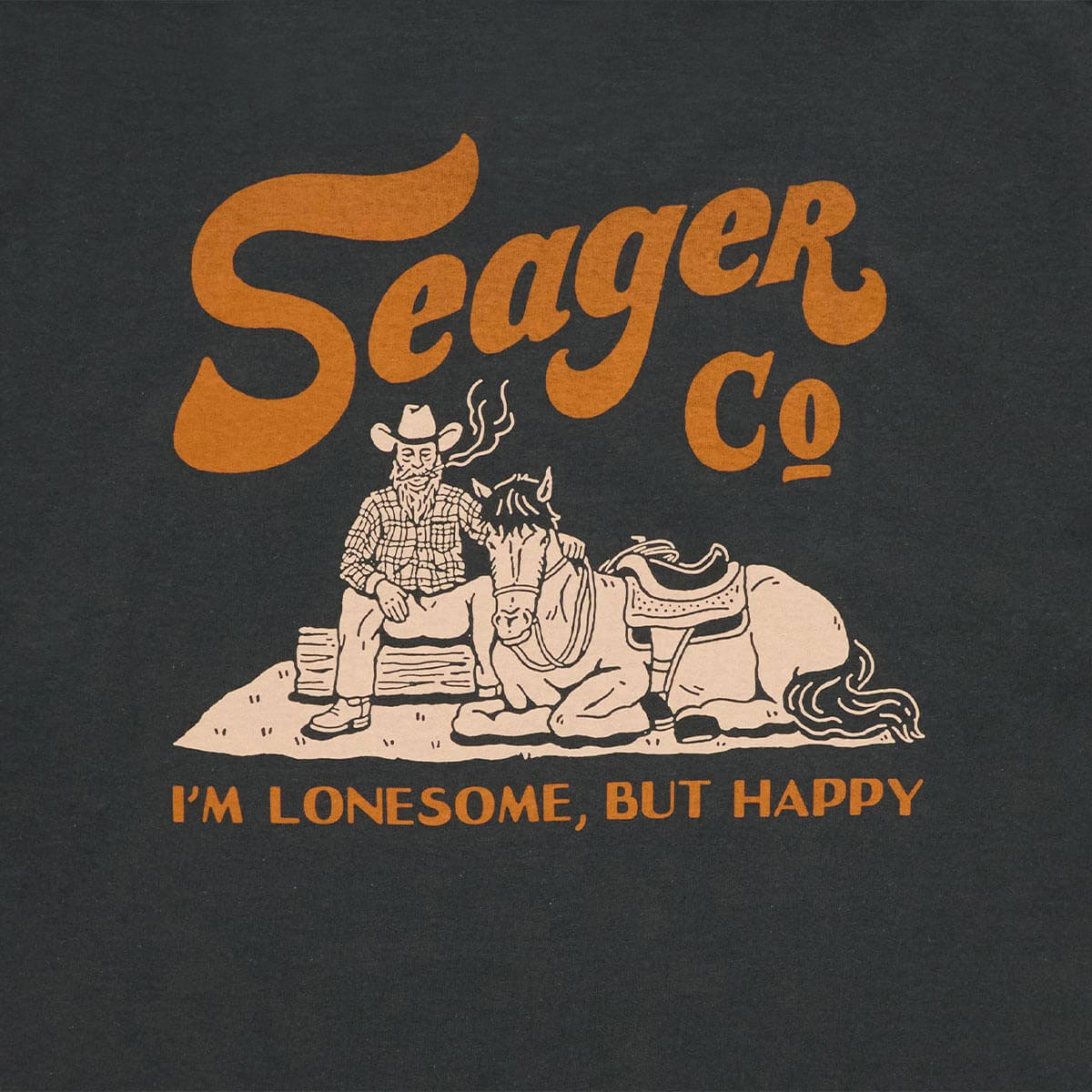Seager Men's Lonesome Black Graphic T-Shirt - Image 1