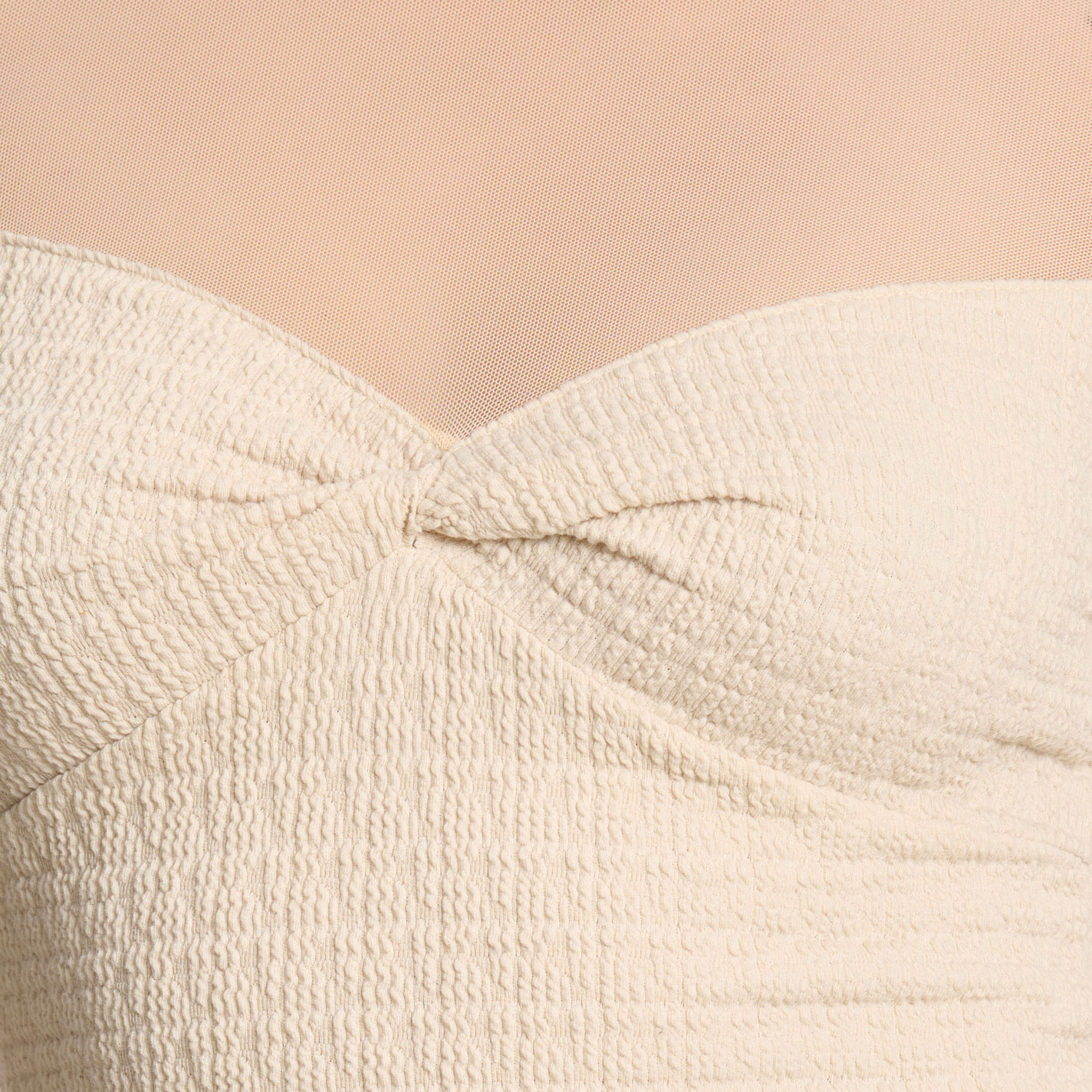 Rockin C Women's Elegant Cream Mesh Top - Image 1