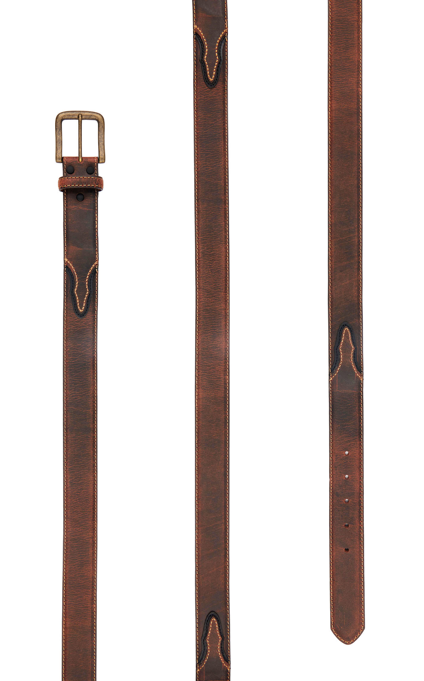 AndWest Men's Tan with Billets Western Belt - Image 1