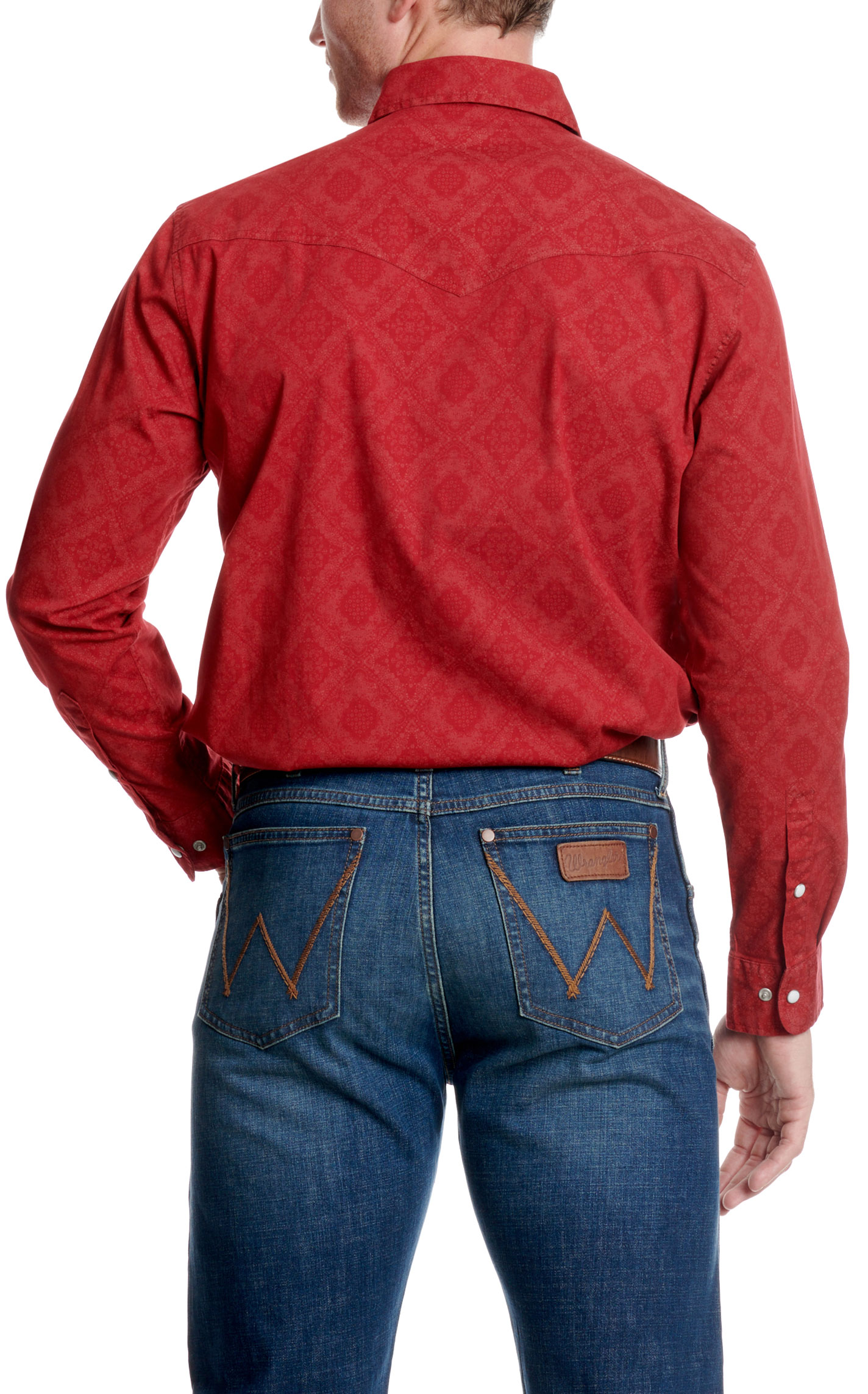 Rafter C Men's ProFlex45 Red Paisley Bandana Print Western Shirt - Image 1