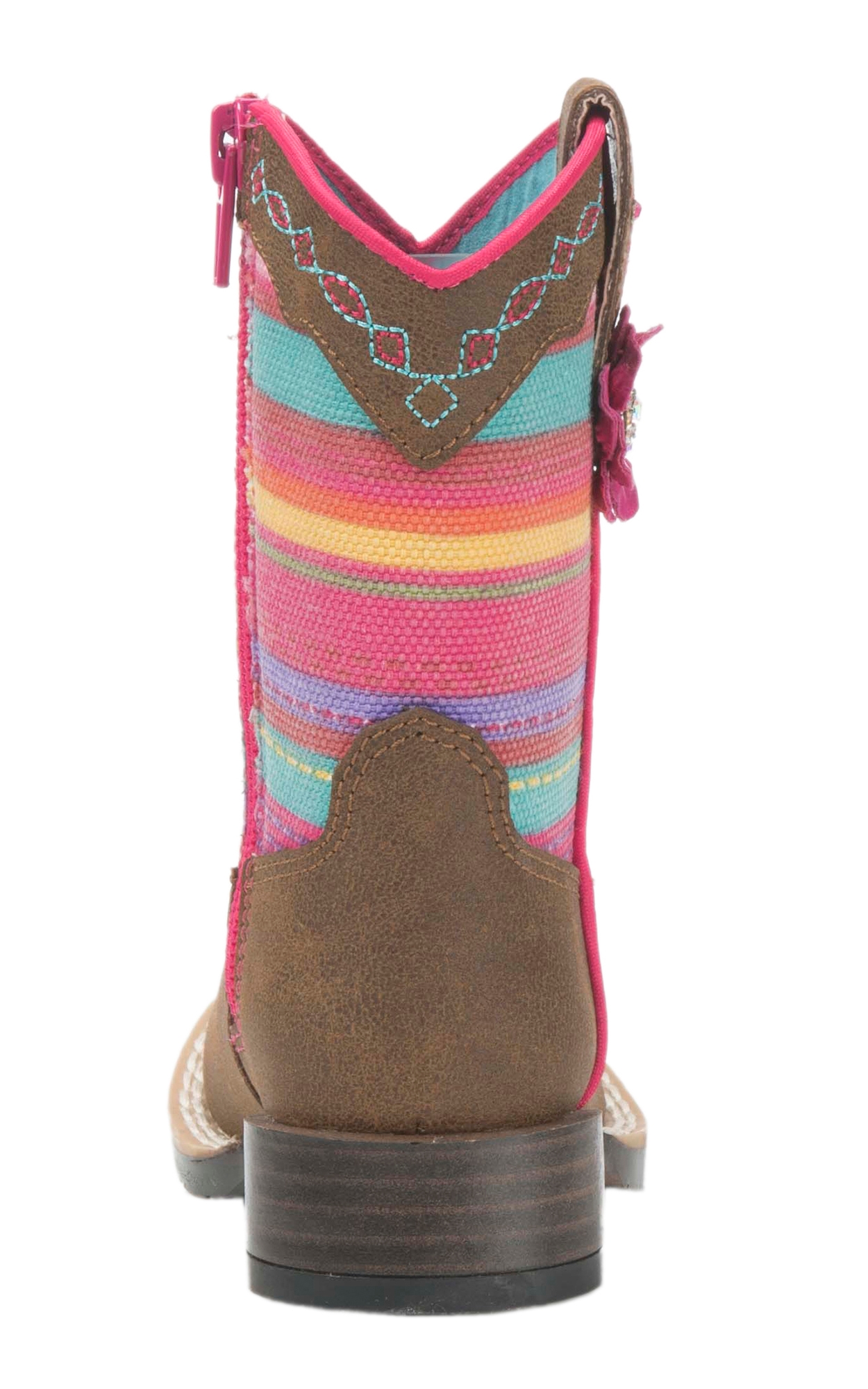 Blazin Roxx Toddler Brown and Serape Print Square Toe Cowboy Boots - Image 1