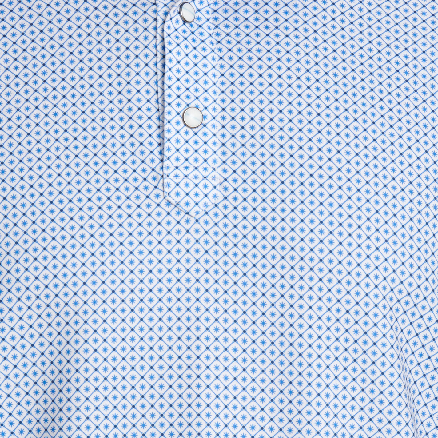 Rafter C Men's Light Blue Geo Print Polo Shirt - Image 1
