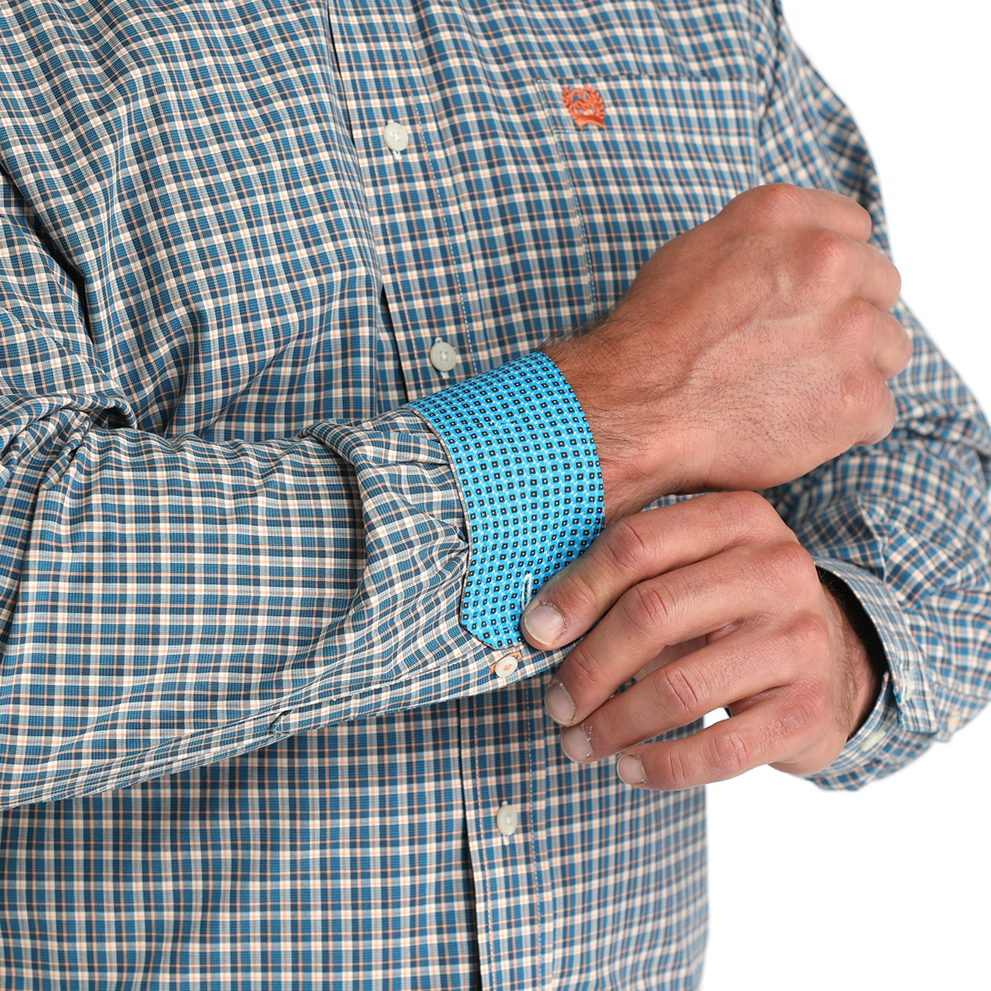 Cinch Men's Blue Plaid Western Shirt - Image 1