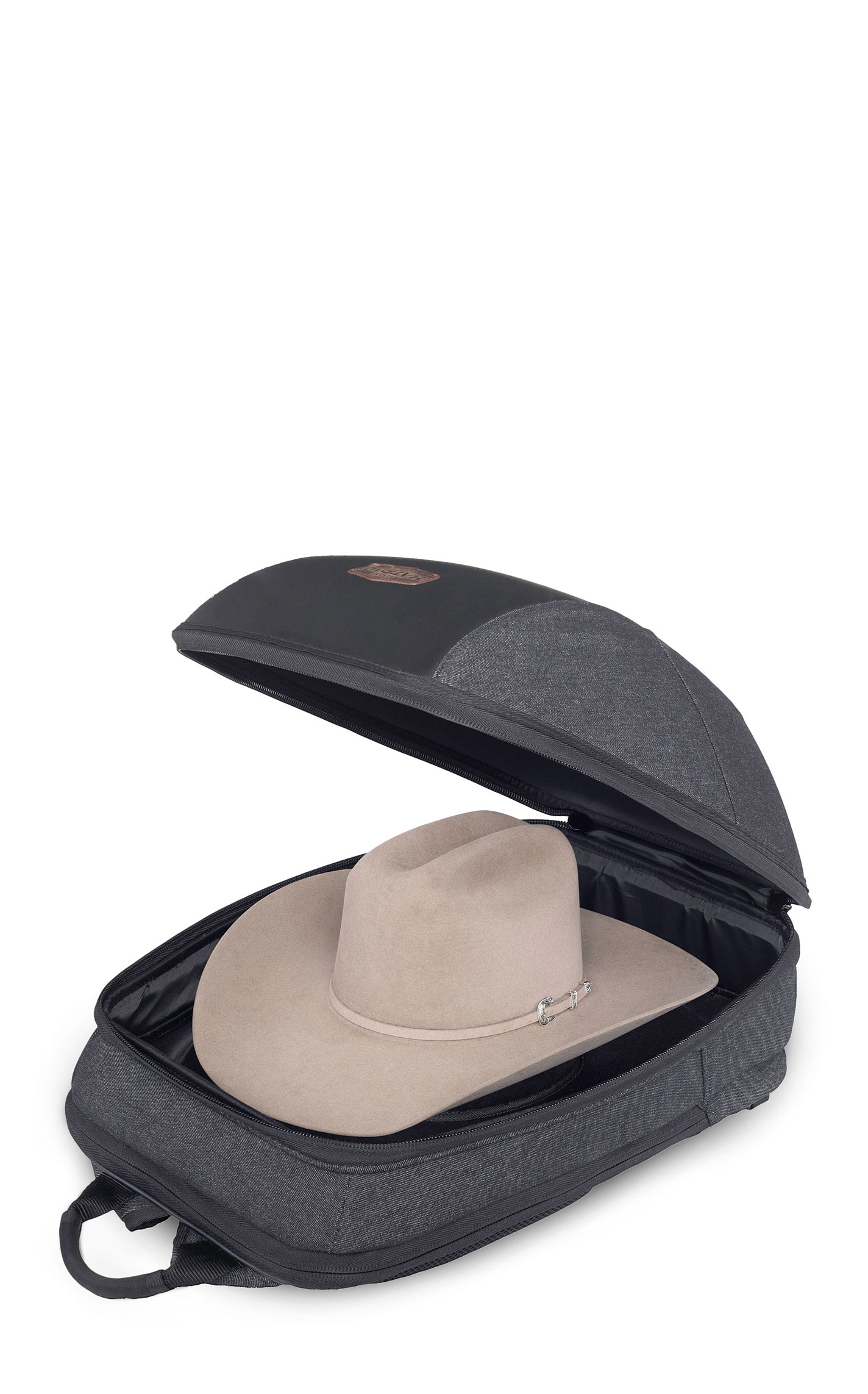 HATPAC Black Denim Hat Carrier Backpack - Image 1