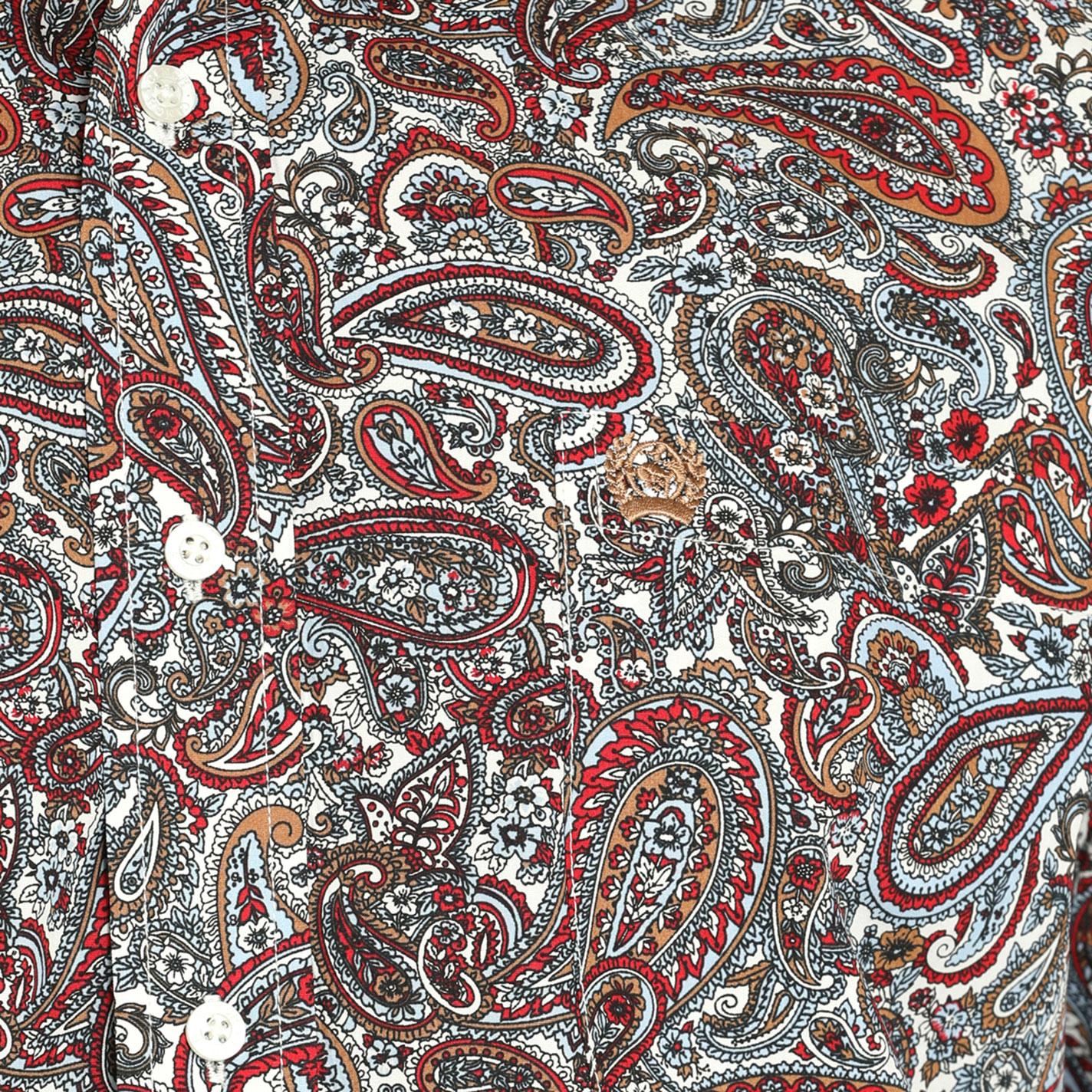 Cinch Men's Red & Off White Paisley Print Button Down Shirt - Image 1