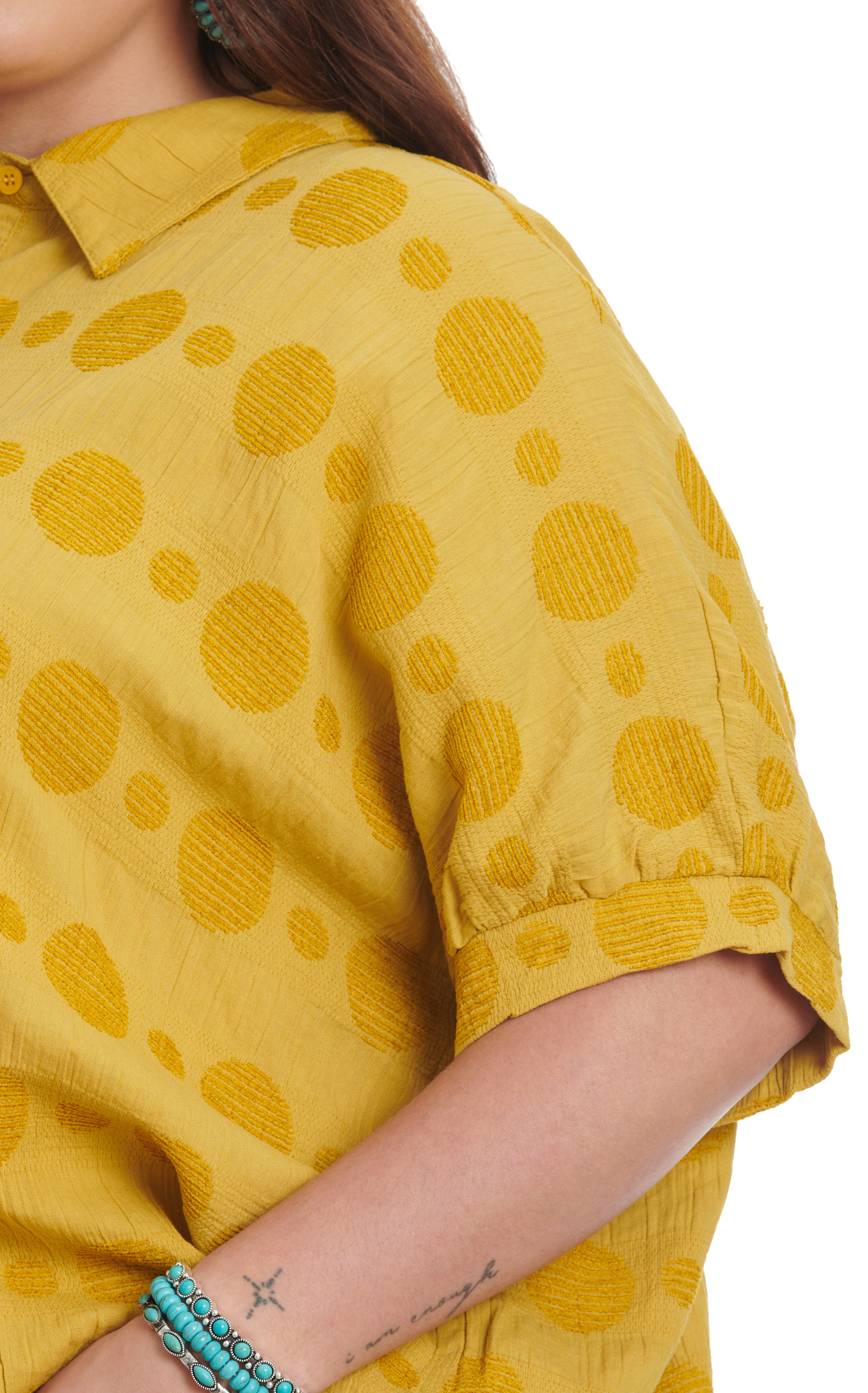 Umgee Women's Antique Golden Dot Top - Plus Sizes - Image 1