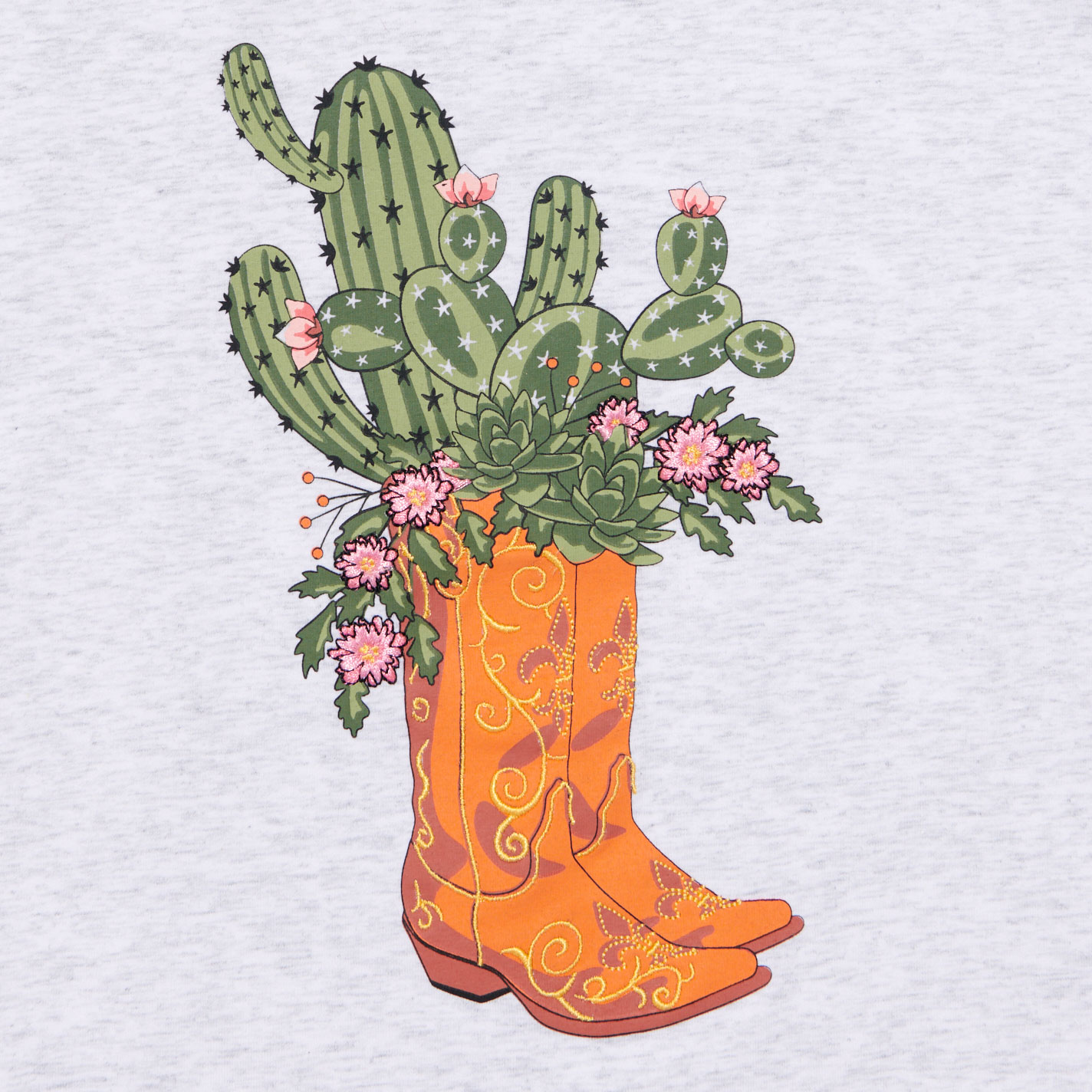 Rockin' C Girl's White Cactus Boot Tank Top - Image 1