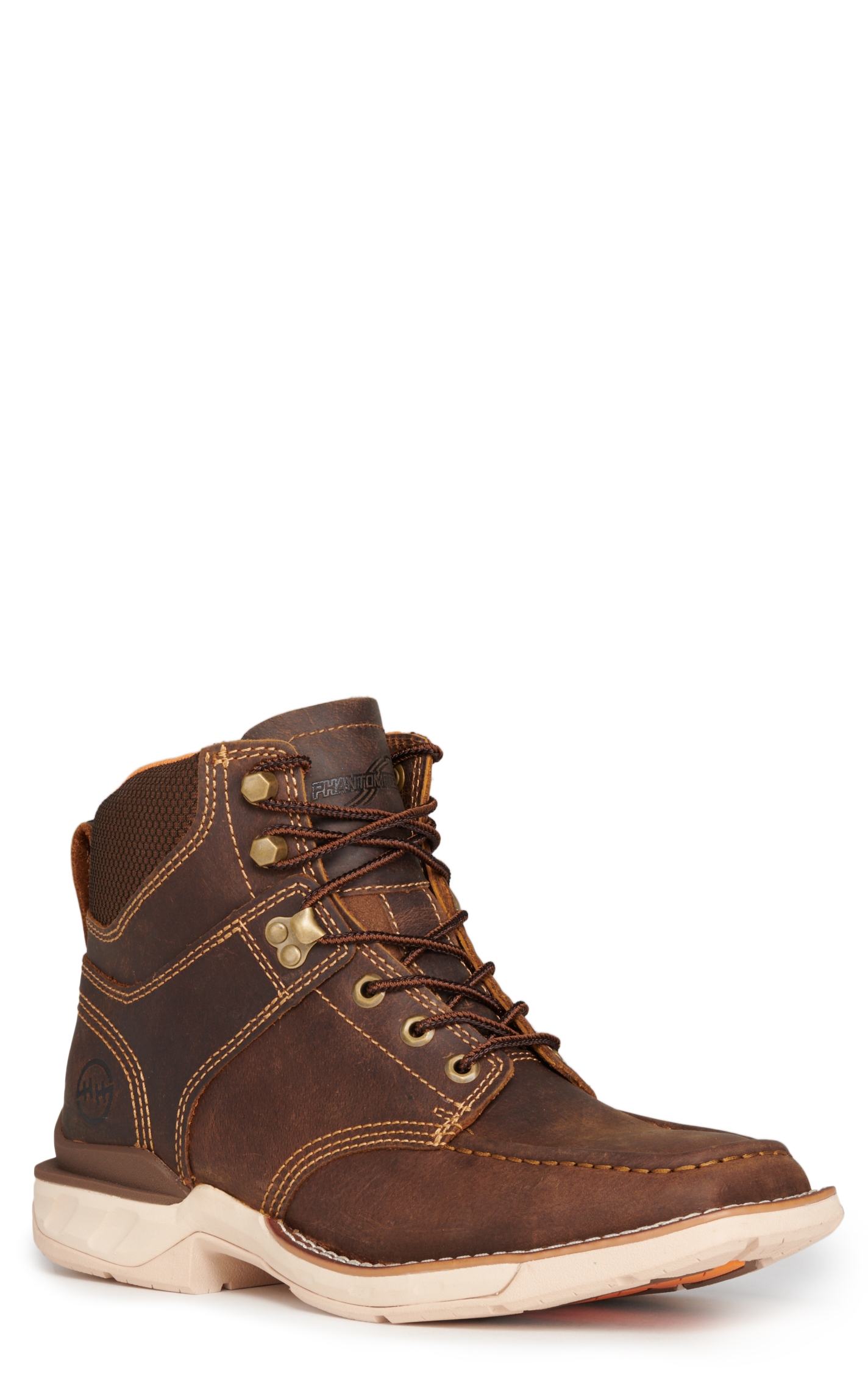 Double H Men's Brunel Sand Phantom Rider Wide Square Moc Toe Lace Up Shoe - Image 1