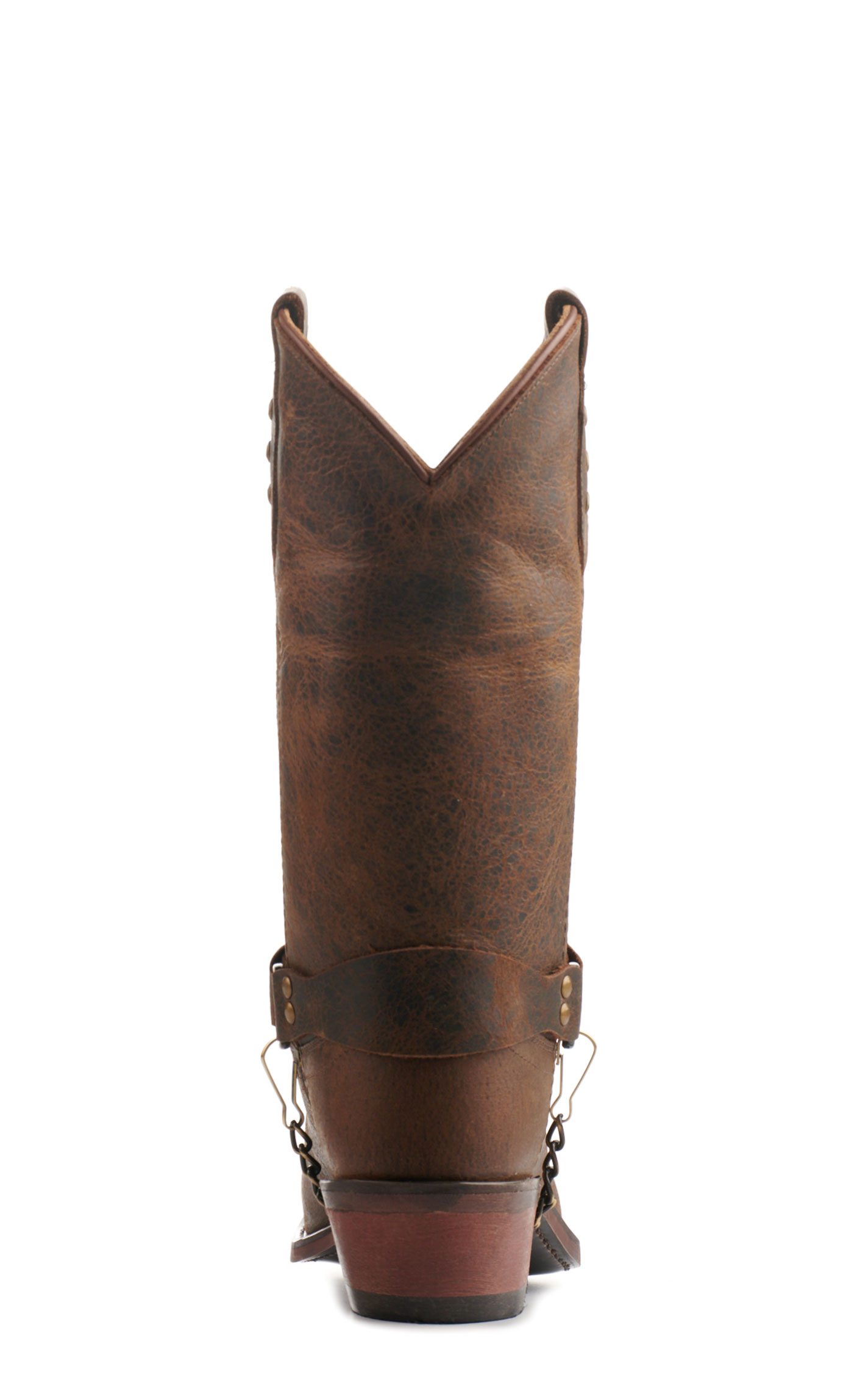 Old West Women's Antique Brown Harness Round Toe Cowboy Boots - Image 1