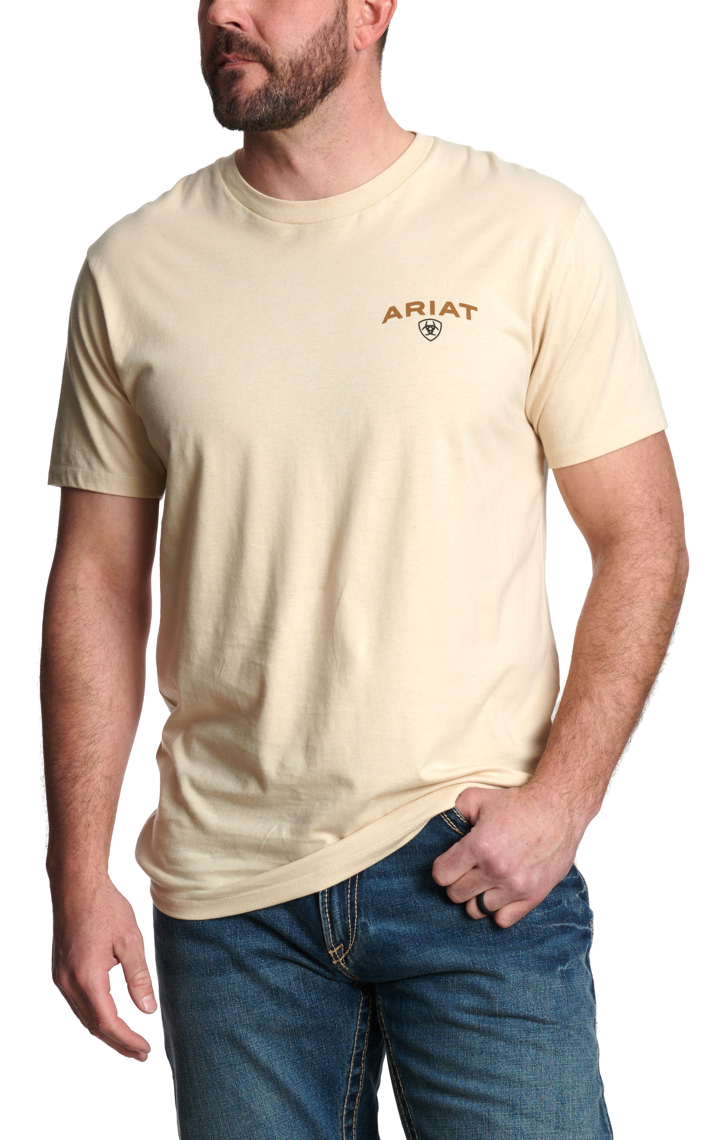 Ariat Men's Sand Desert Bull Rider Logo Graphic T-Shirt - Image 1