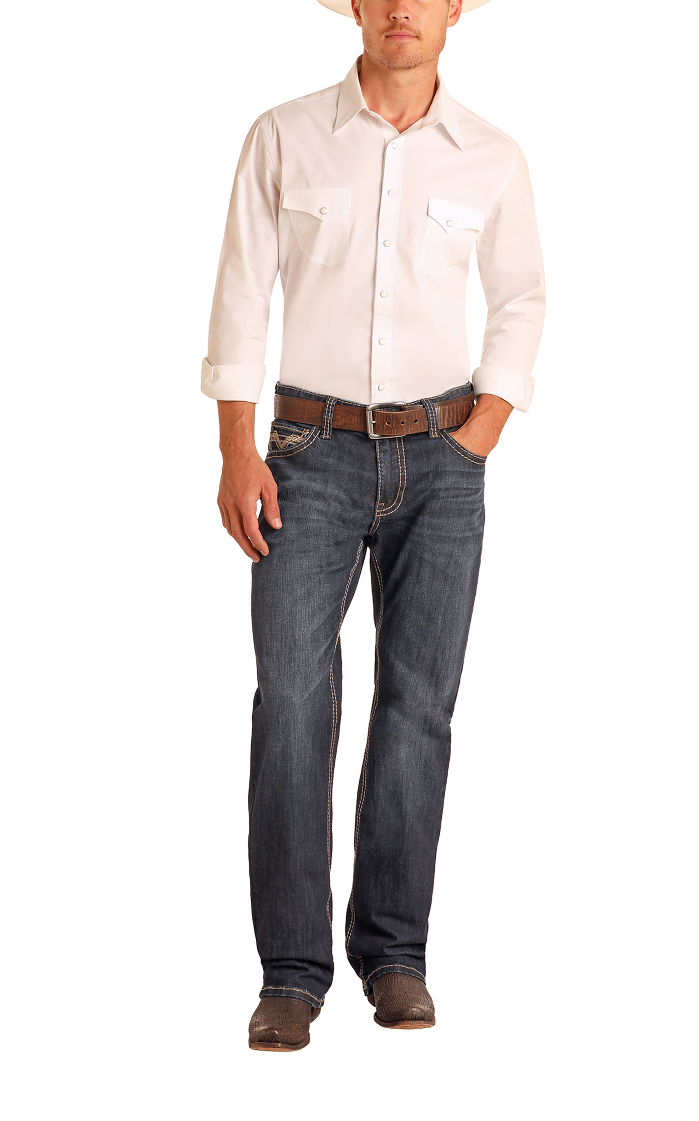 Rock & Roll Denim Men's Double Barrel Dark Relaxed Straight Jean - Image 1