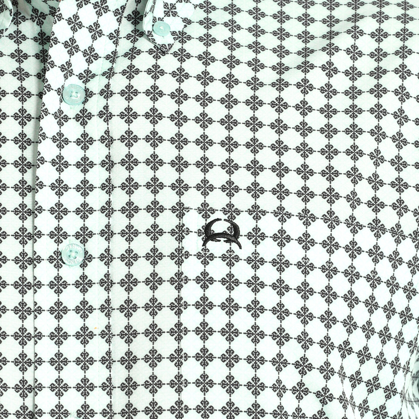 Cinch Men's ArenaFlex Light Blue Geo Print Button Down Shirt - Image 1