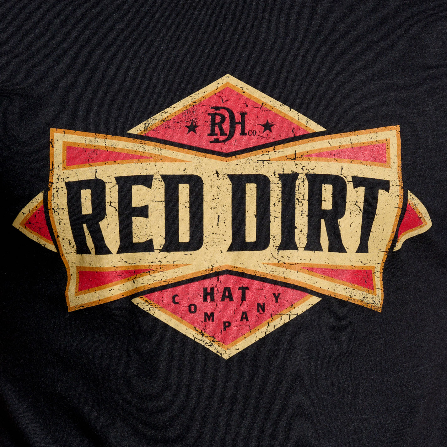 Red Dirt Hat Co. Men's Black Bowtie Logo Graphic T-Shirt - Image 1