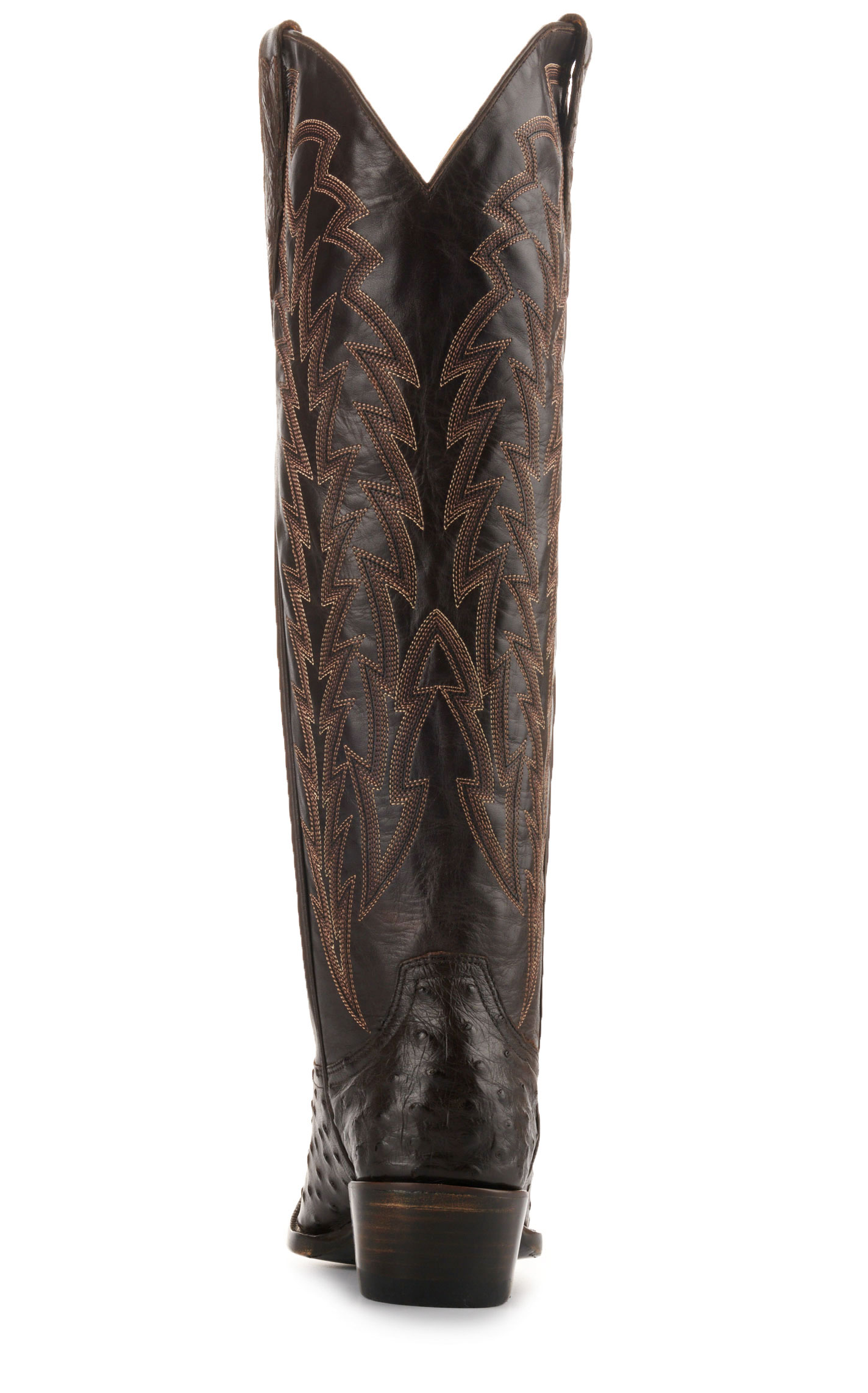 JRC & Sons Women’s Jacqueline Nicotine Full Quill Ostrich Snip Toe Tall Cowboy Boots - Image 1