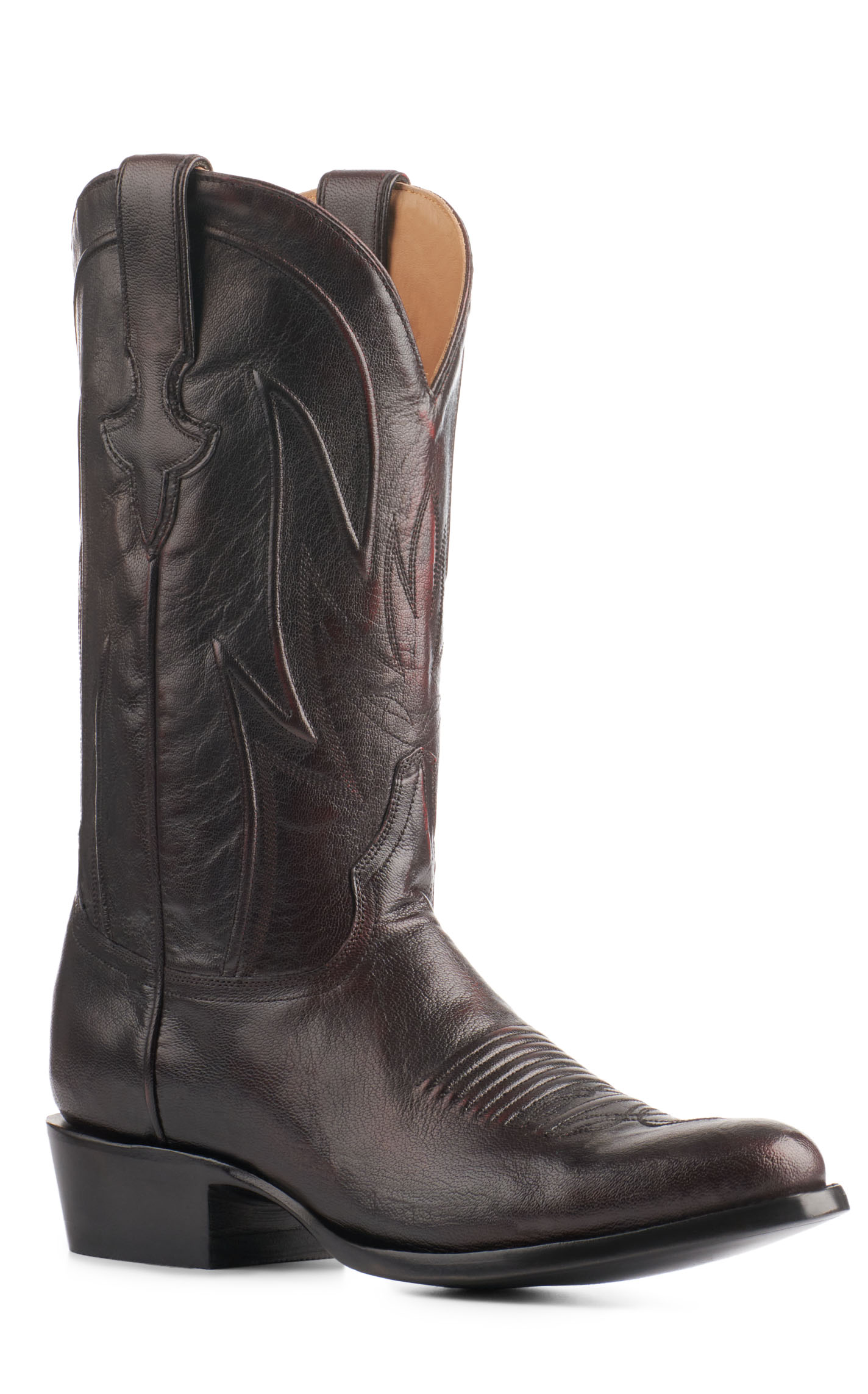 JRC & Sons Men's Creed Brush Off Goat Round Toe Cowboy Boot in Black Cherry - Image 1
