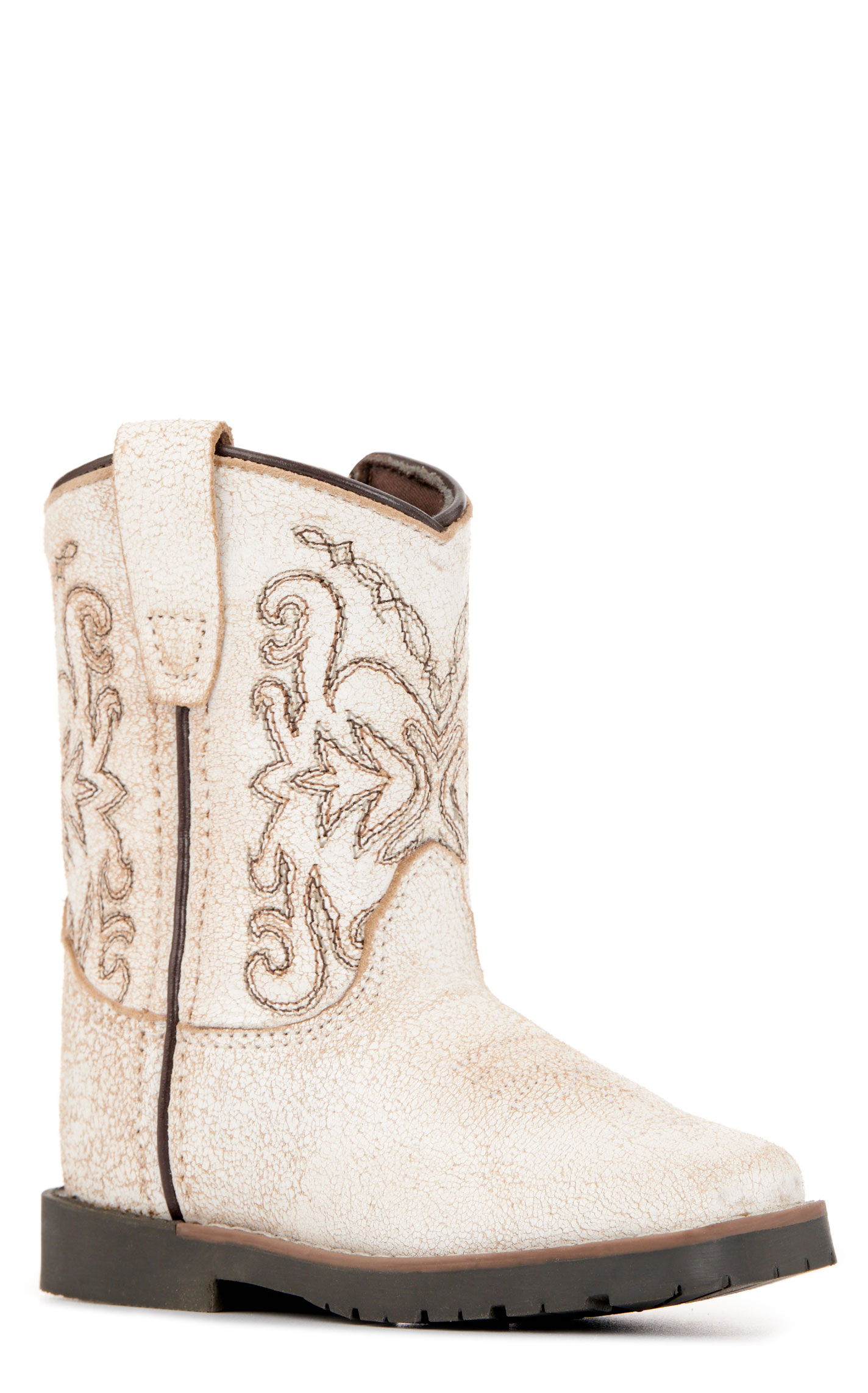 Smoky Mountain Toddler's Autry Antique White Wide Square Toe Cowboy Boots - Image 1
