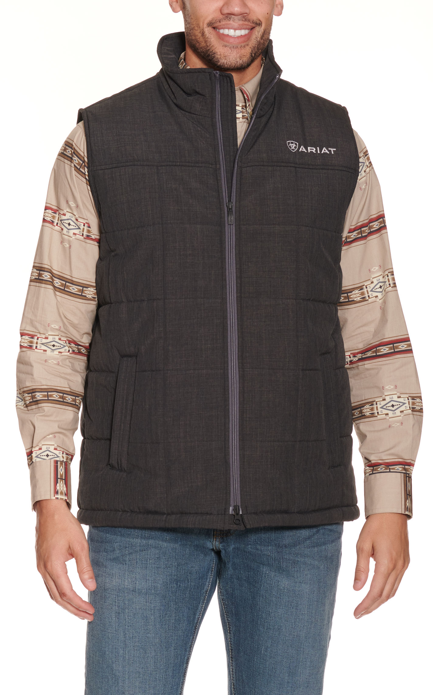 Ariat Men's Phantom Gray Insulated Vest - Image 1