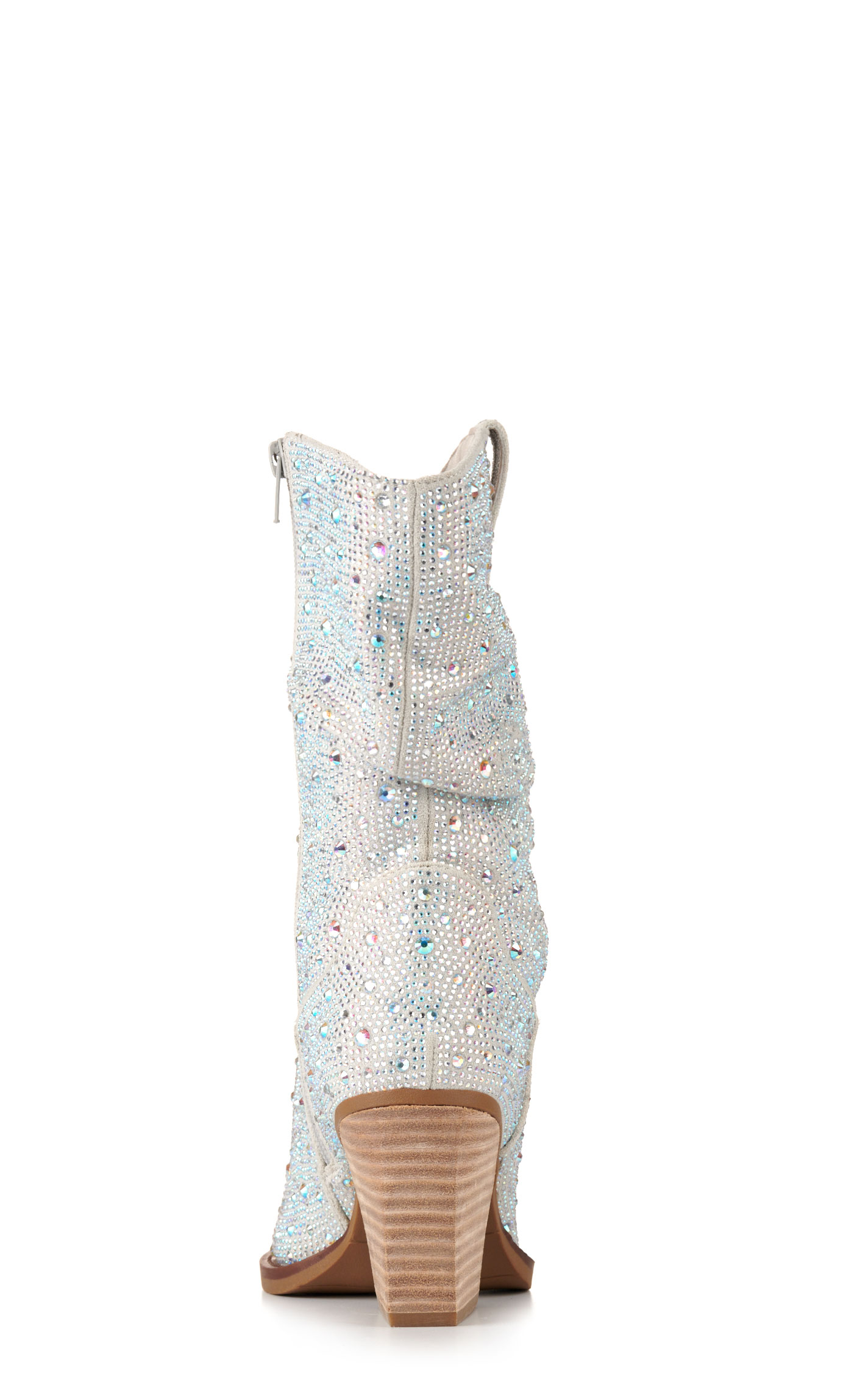 Very G Women's Kady Slouch Silver with Clear Rhinestones Snip Toe Fashion Boots - Image 1