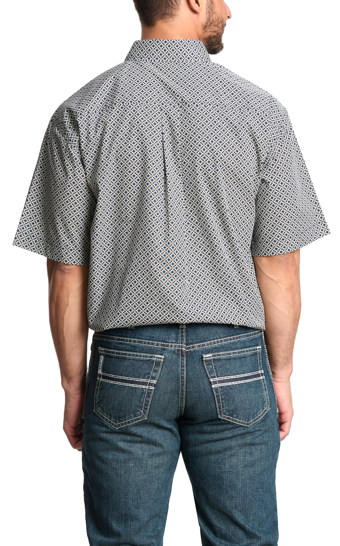Cinch Men's Black & Teal Geo Print Western Shirt  - Image 1