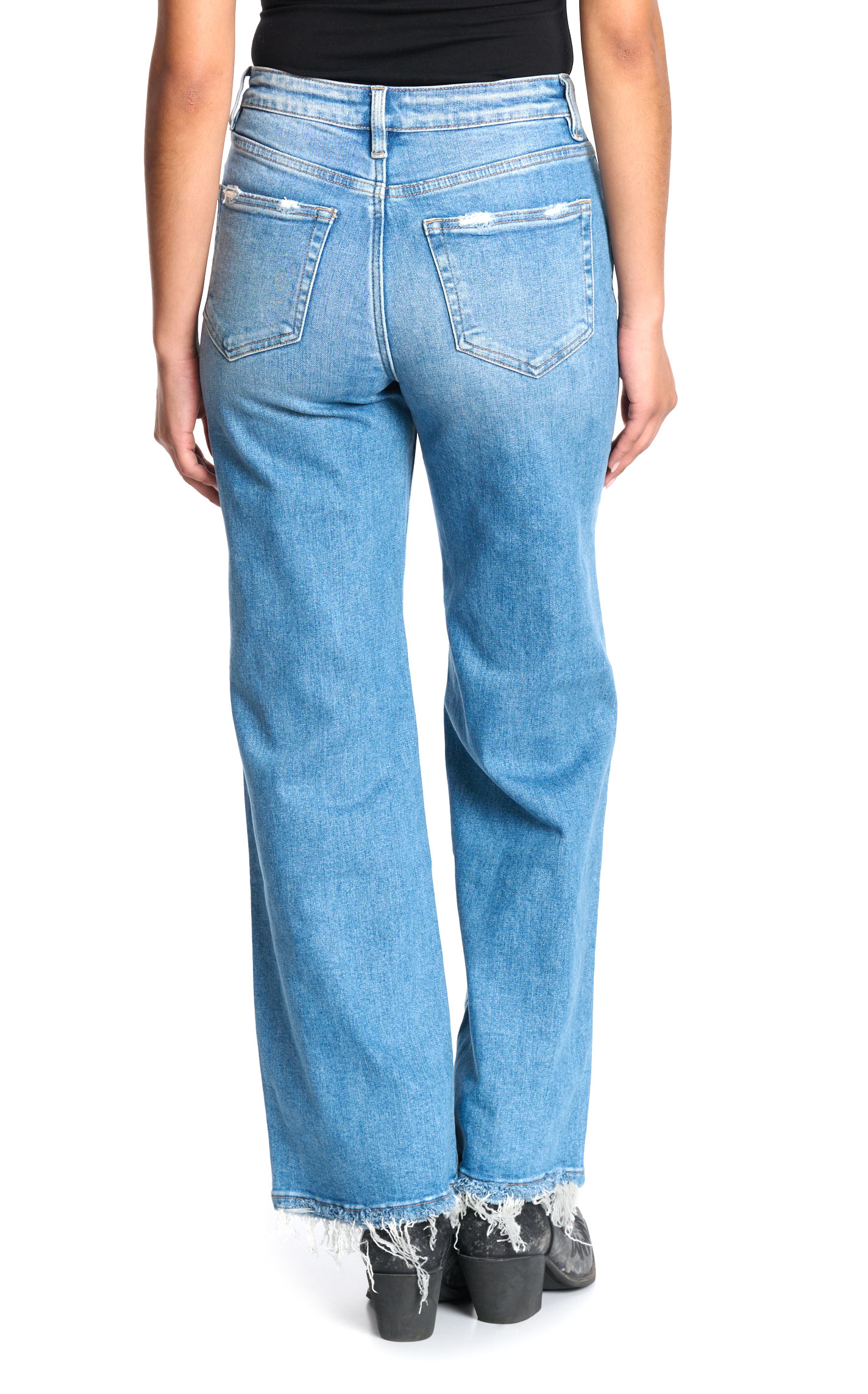 Jelly Jeans Women's Light Wash Distressed Wide Leg Jeans - Image 1