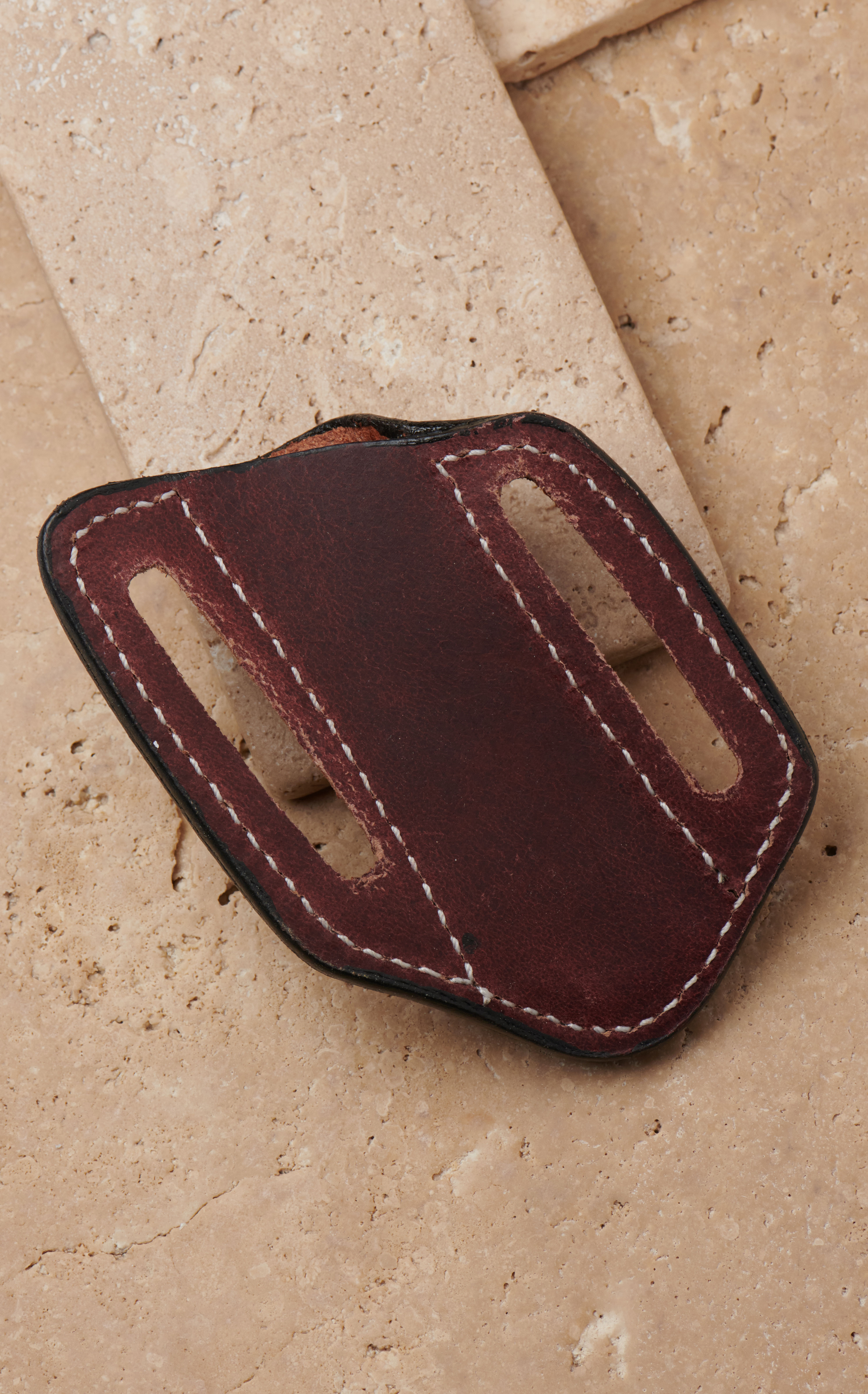 Circle SH Chestnut Brown Floral Tooled Leather Knife Sheath - Image 1