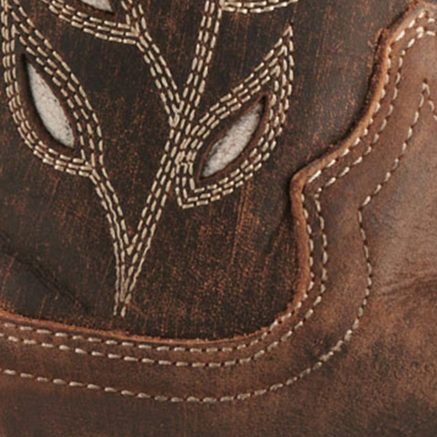 Laredo Women's Zuri Distressed Brown Floral Inlays Snip Toe Cowboy Boots - Image 1