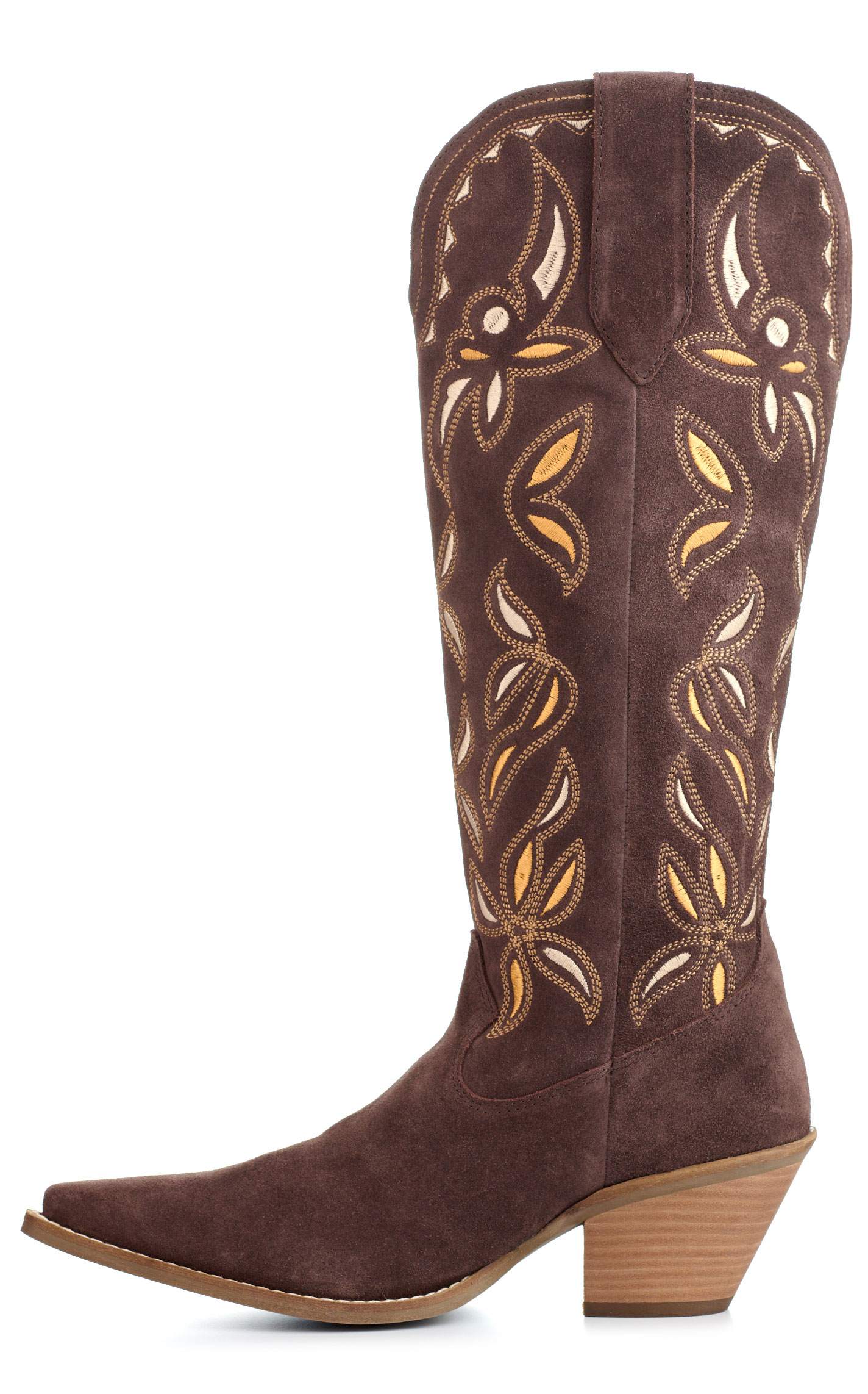 Dingo Women's Bandelera Brown Suede Snip Toe Tall Cowboy Boots - Image 1