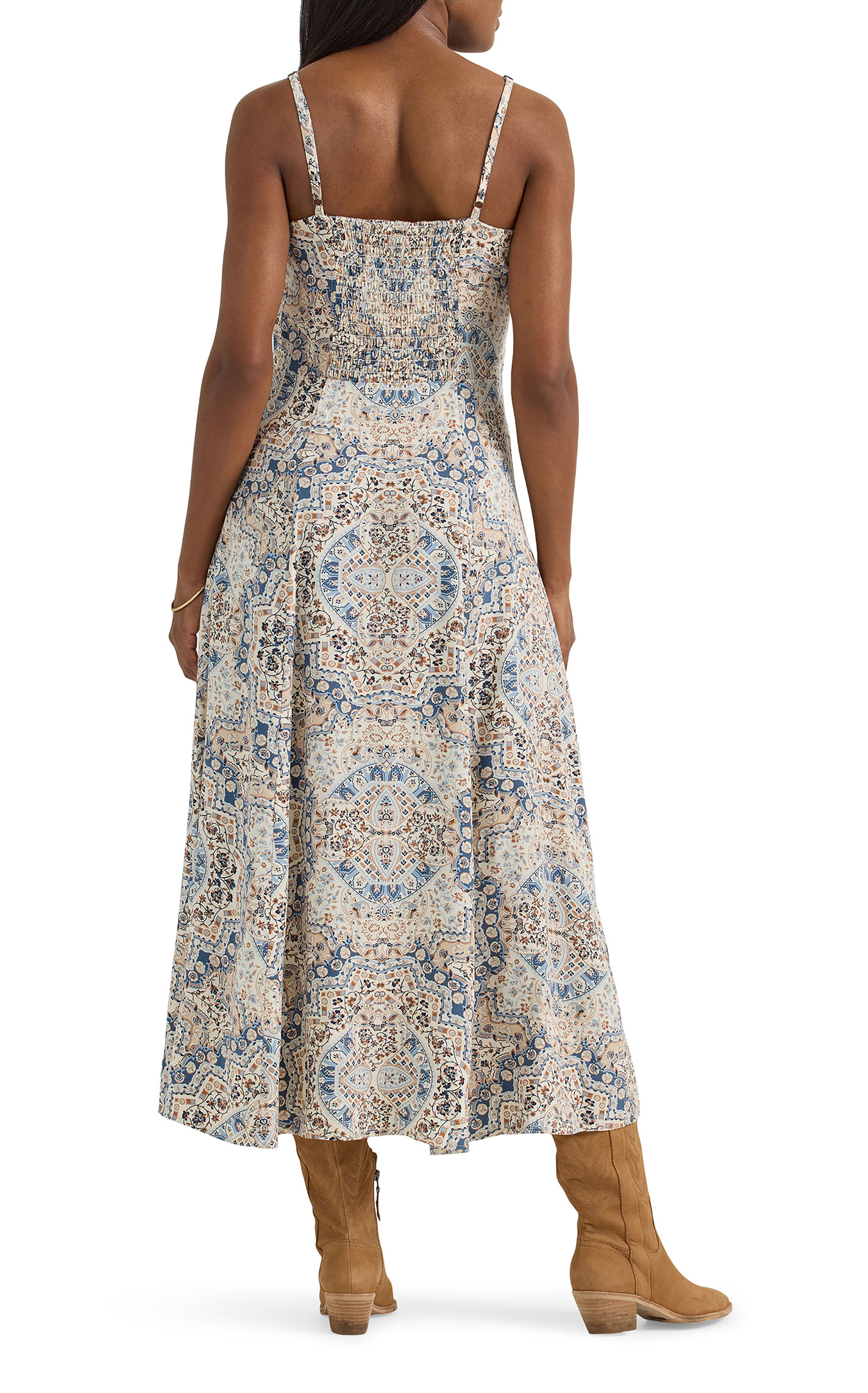 Wrangler Women's Latte & Steel Blue Print Maxi Dress - Image 1