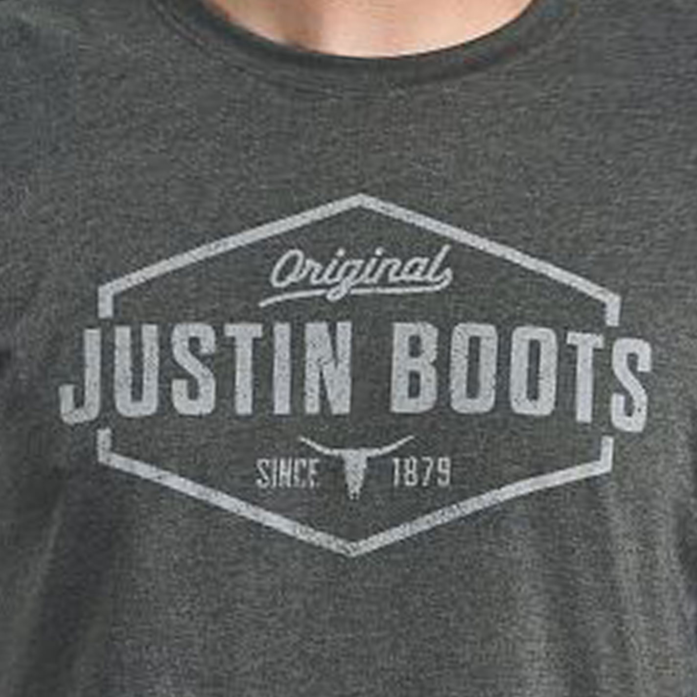 Justin Men's Wet Cement Logo Graphic T-Shirt - Image 1