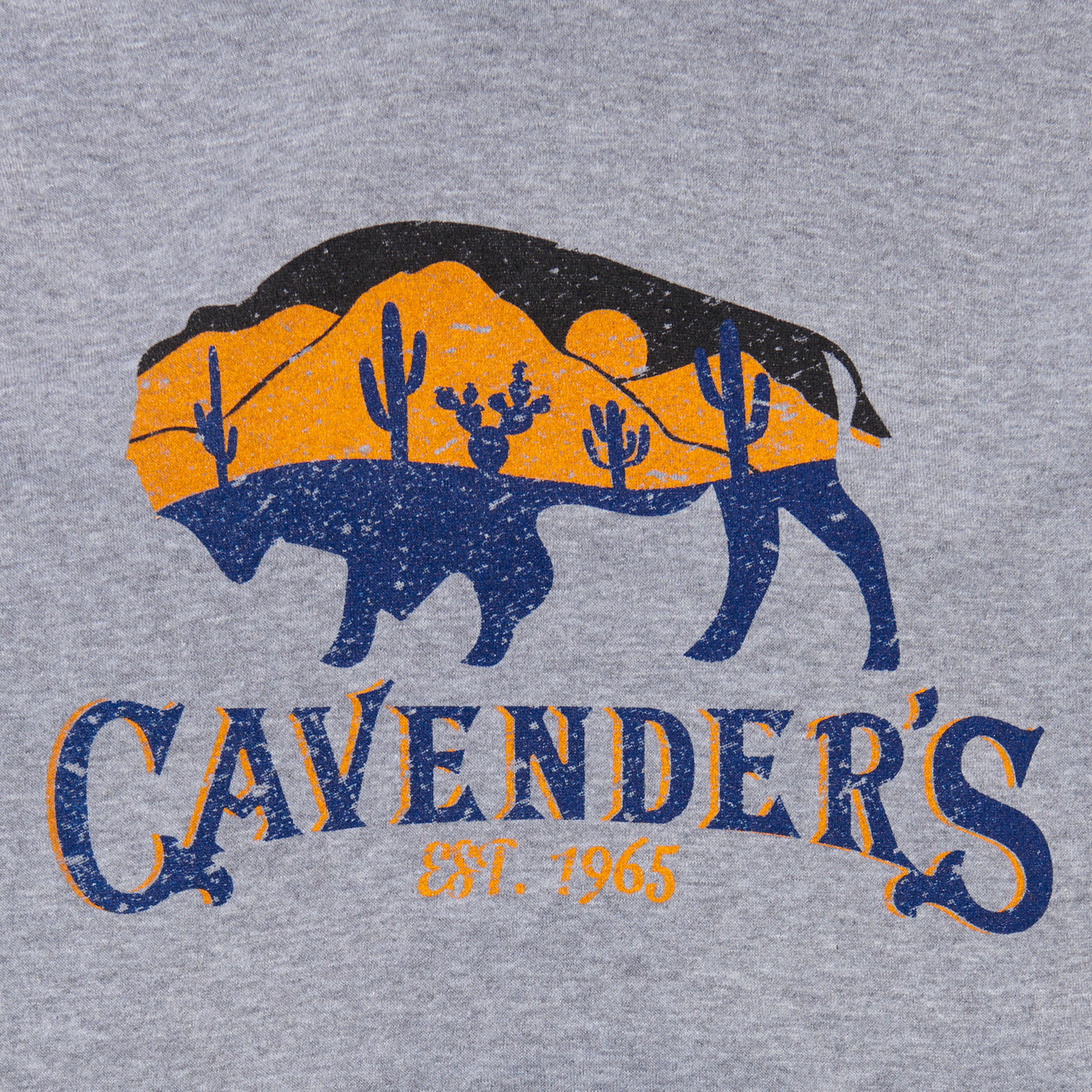 Cavender's Gray Sunset Buffalo Logo Graphic Hoodie - Image 1
