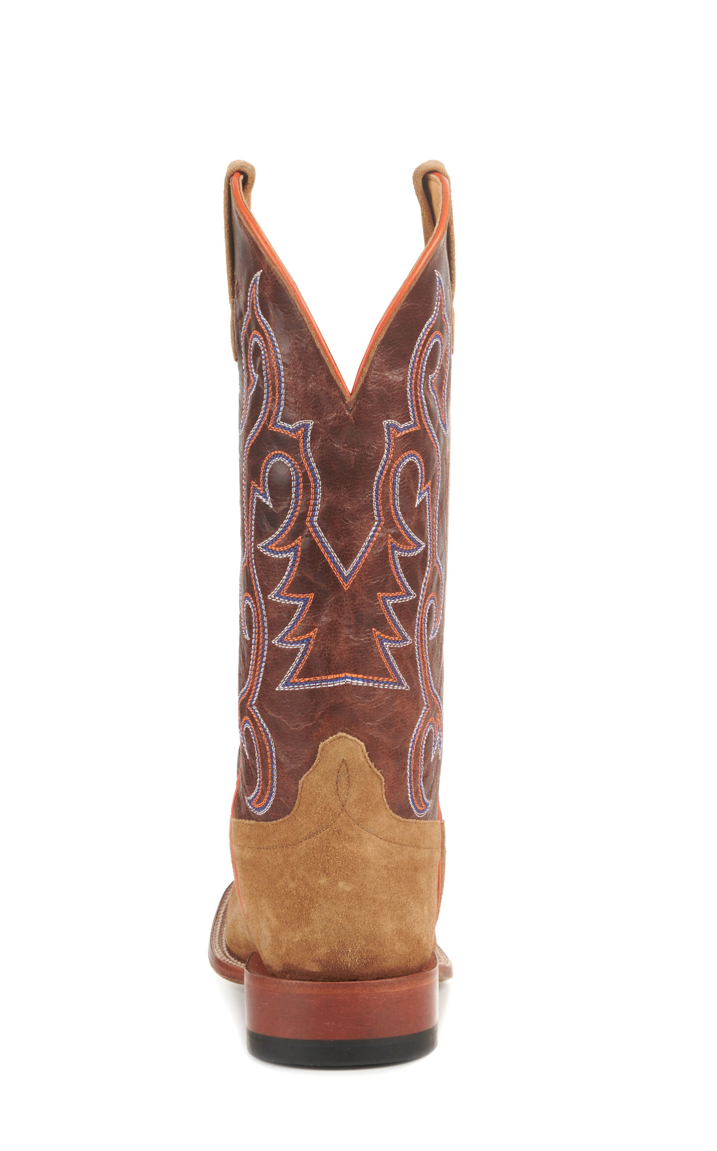 Anderson Bean Men's Horse Power Camel Roughout and Chocolate Wide Square Toe Cowboy Boots - Image 1