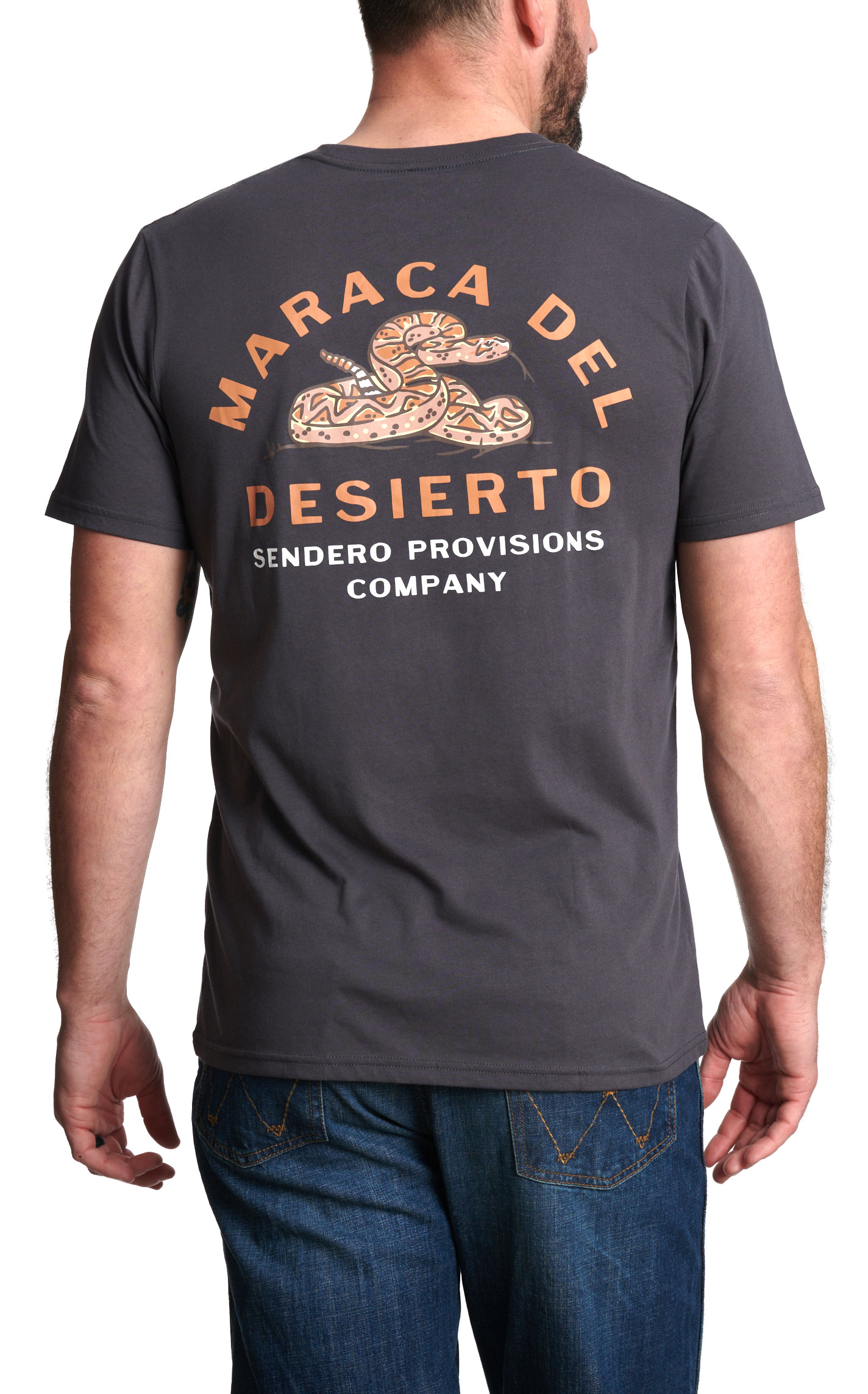 Sendero Provisions Co. Men's Black Maraca Del Desierto Logo Graphic T-Shirt - Image 1