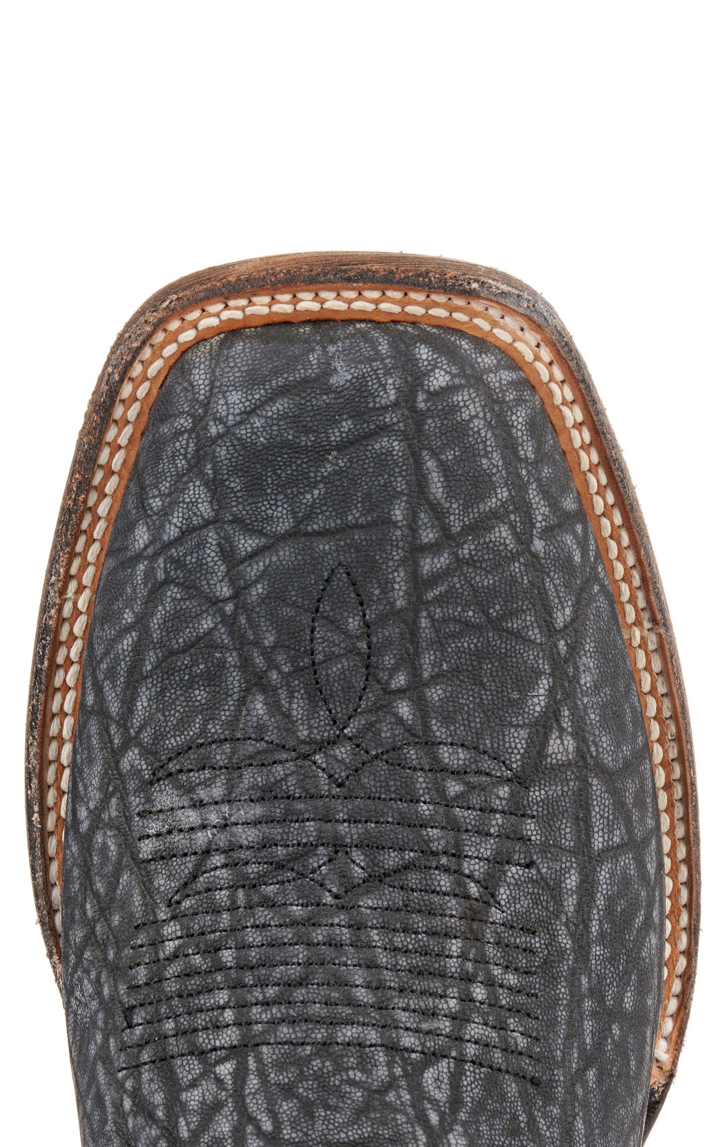 Black Jack Men's Burnished and Safari Gray Elephant Square Toe Exotic Cowboy Boots - Image 1